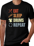 Eat Sleep Drums Repeat T-Shirt Drummer Tee