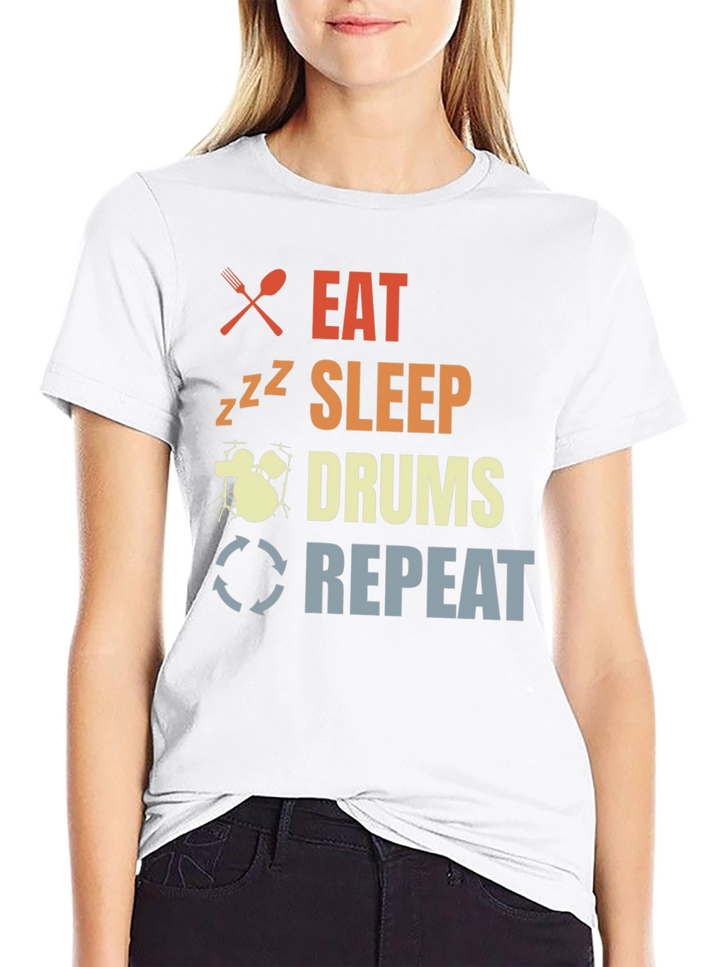Eat Sleep Drums Repeat T-Shirt Drummer Tee
