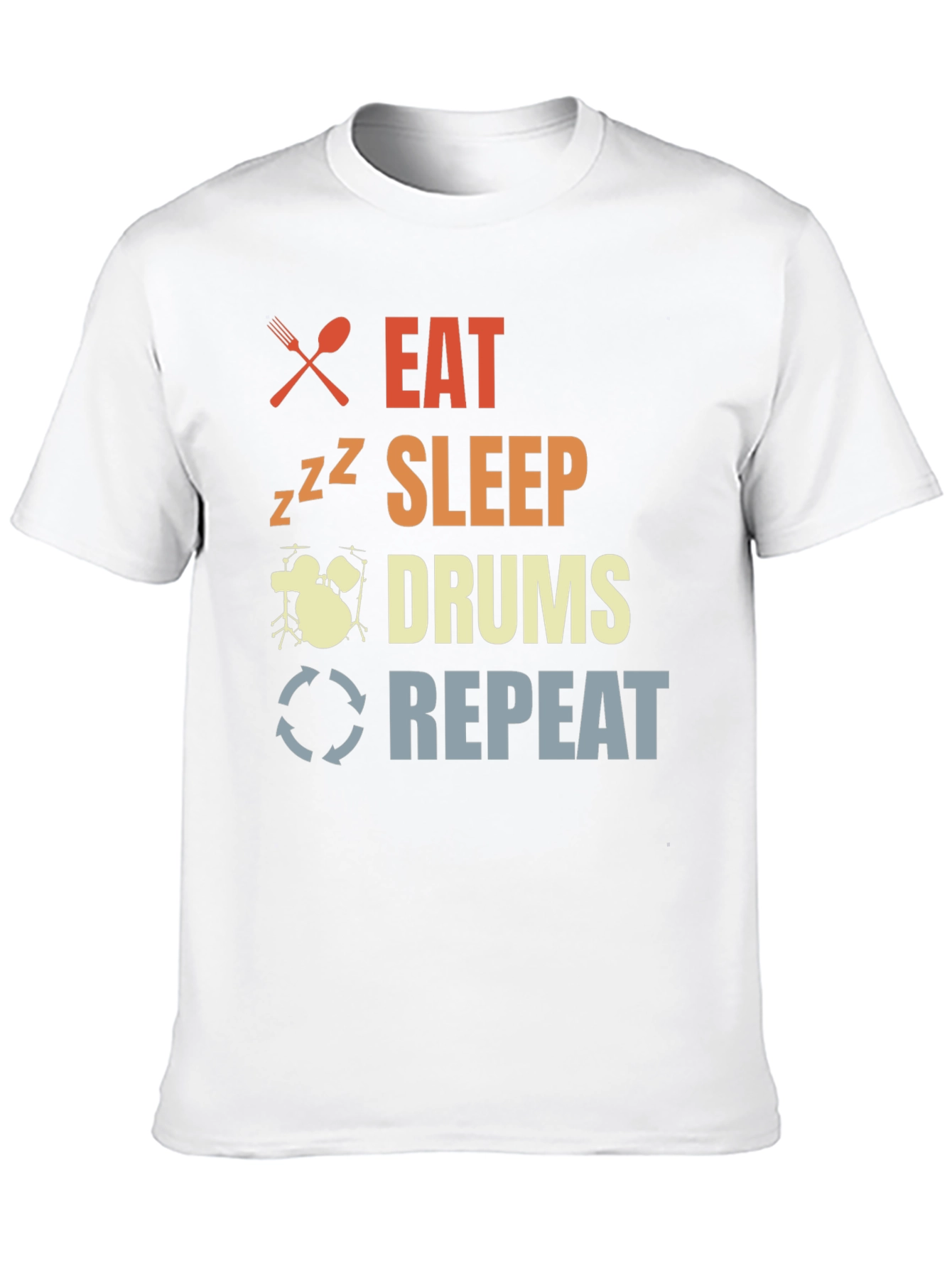 Eat Sleep Drums Repeat T-Shirt Drummer Tee
