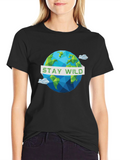 Stay Wild Geometric Earth Graphic Tee