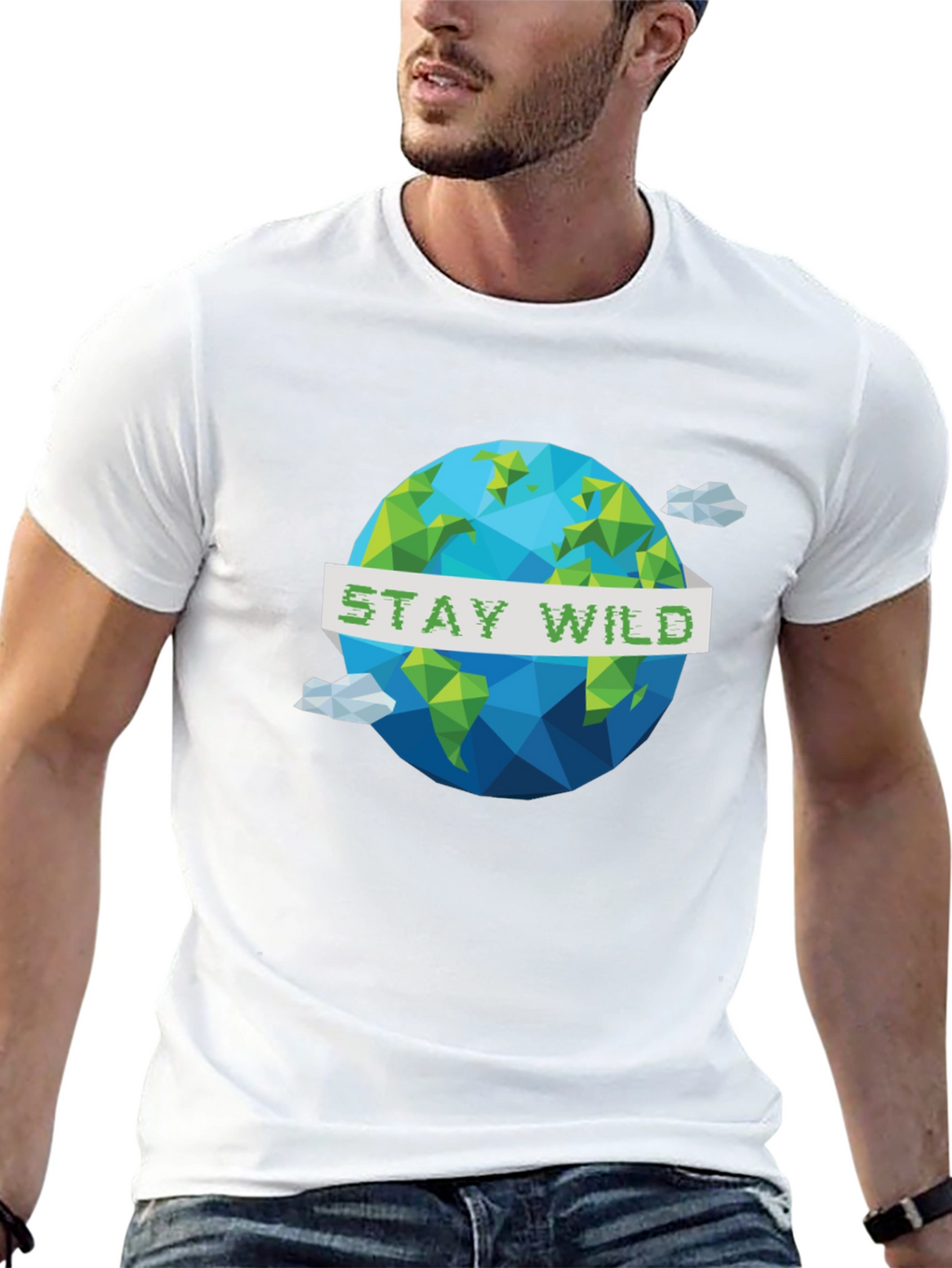 Stay Wild Geometric Earth Graphic Tee