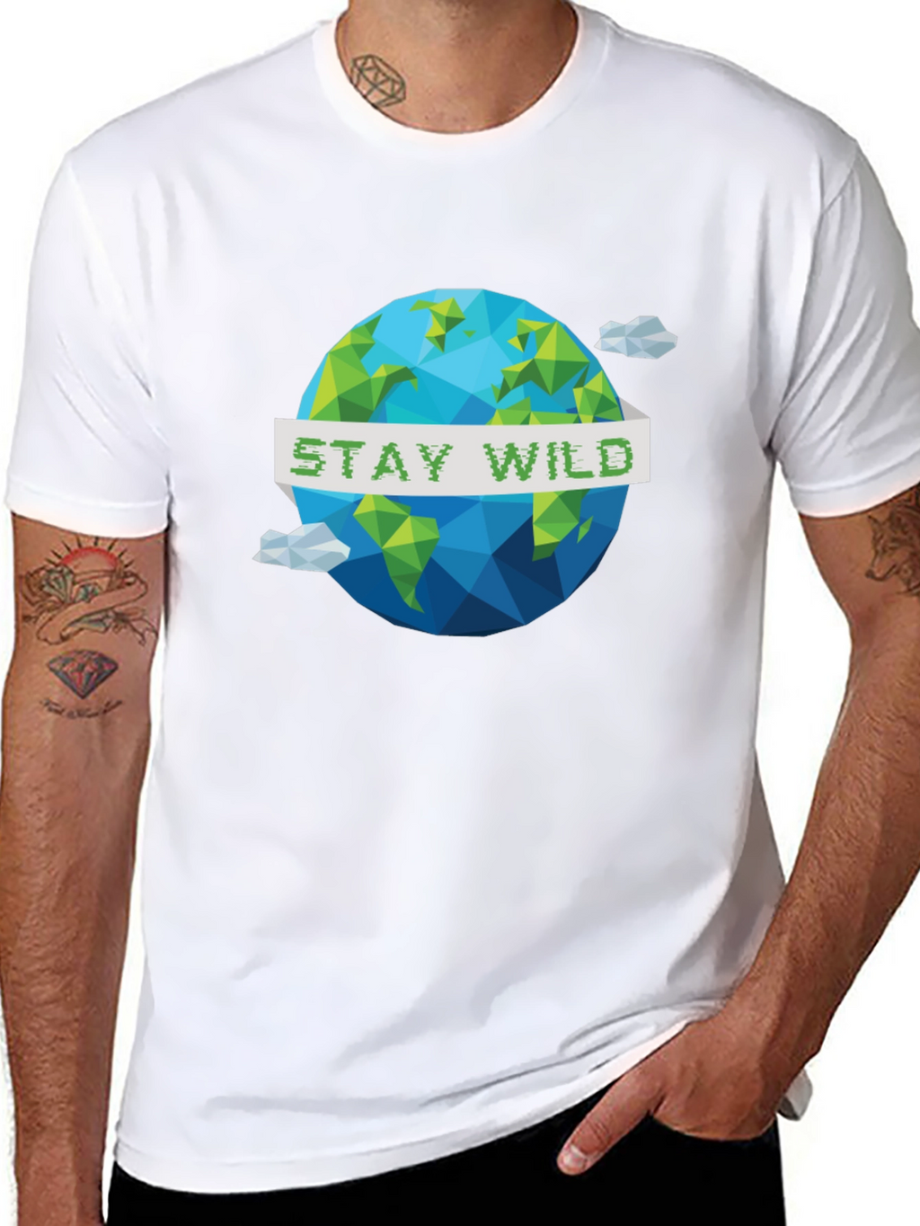 Stay Wild Geometric Earth Graphic Tee
