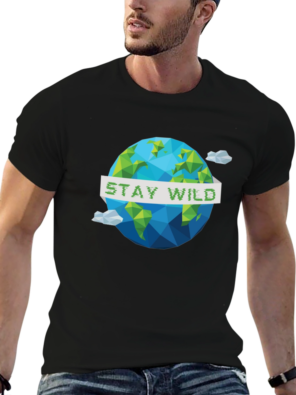 Stay Wild Geometric Earth Graphic Tee
