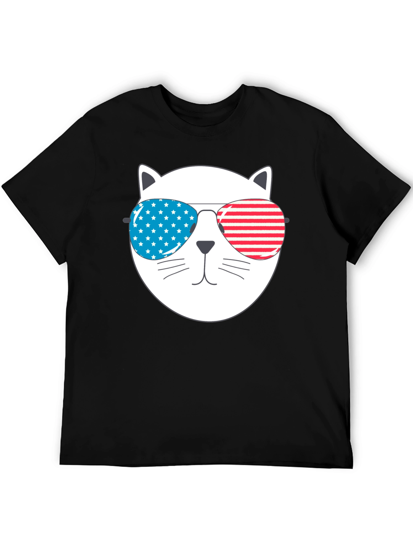 Patriotic Cat Sunglasses T-Shirt - USA Pride