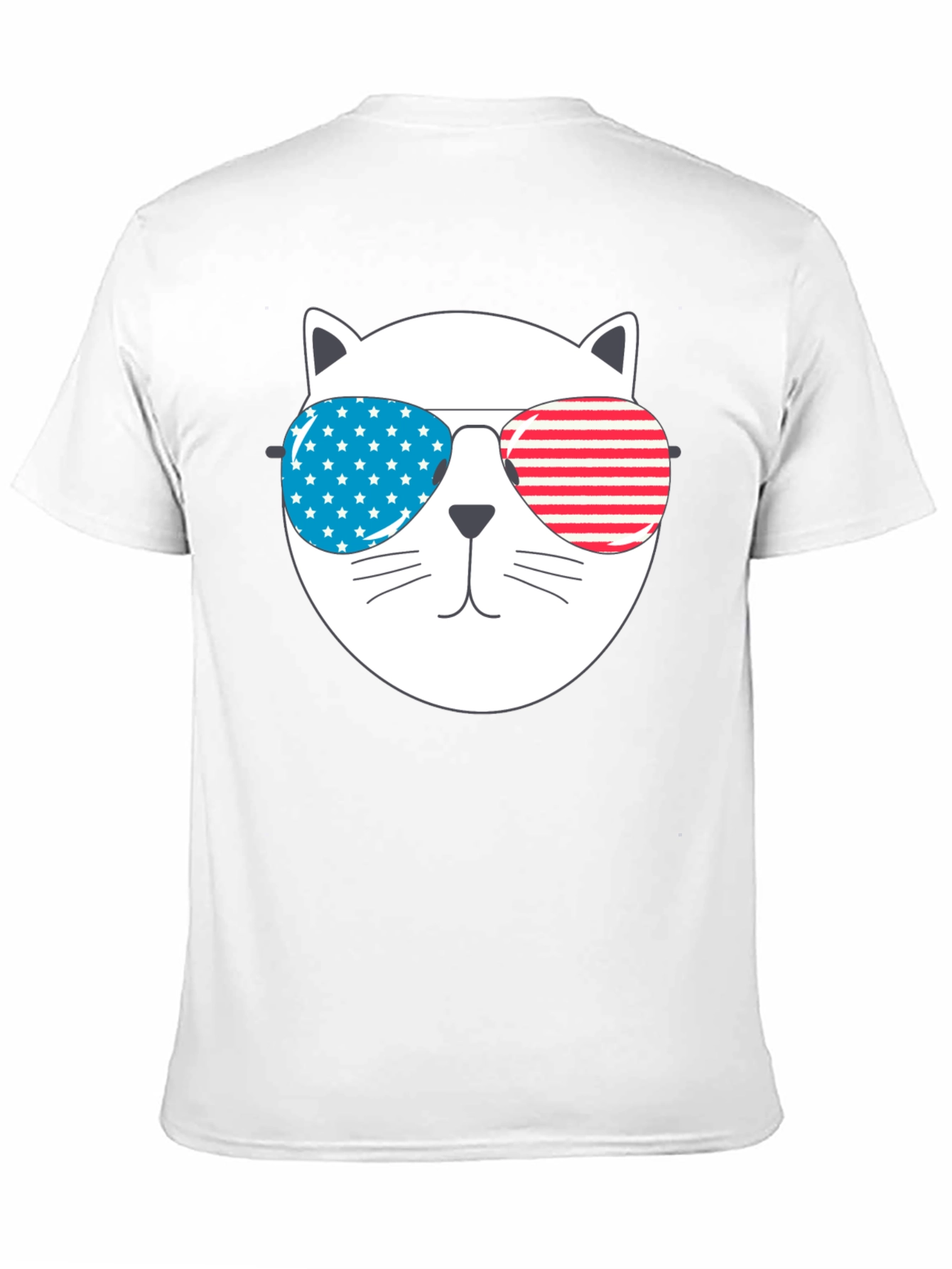 Patriotic Cat Sunglasses T-Shirt - USA Pride