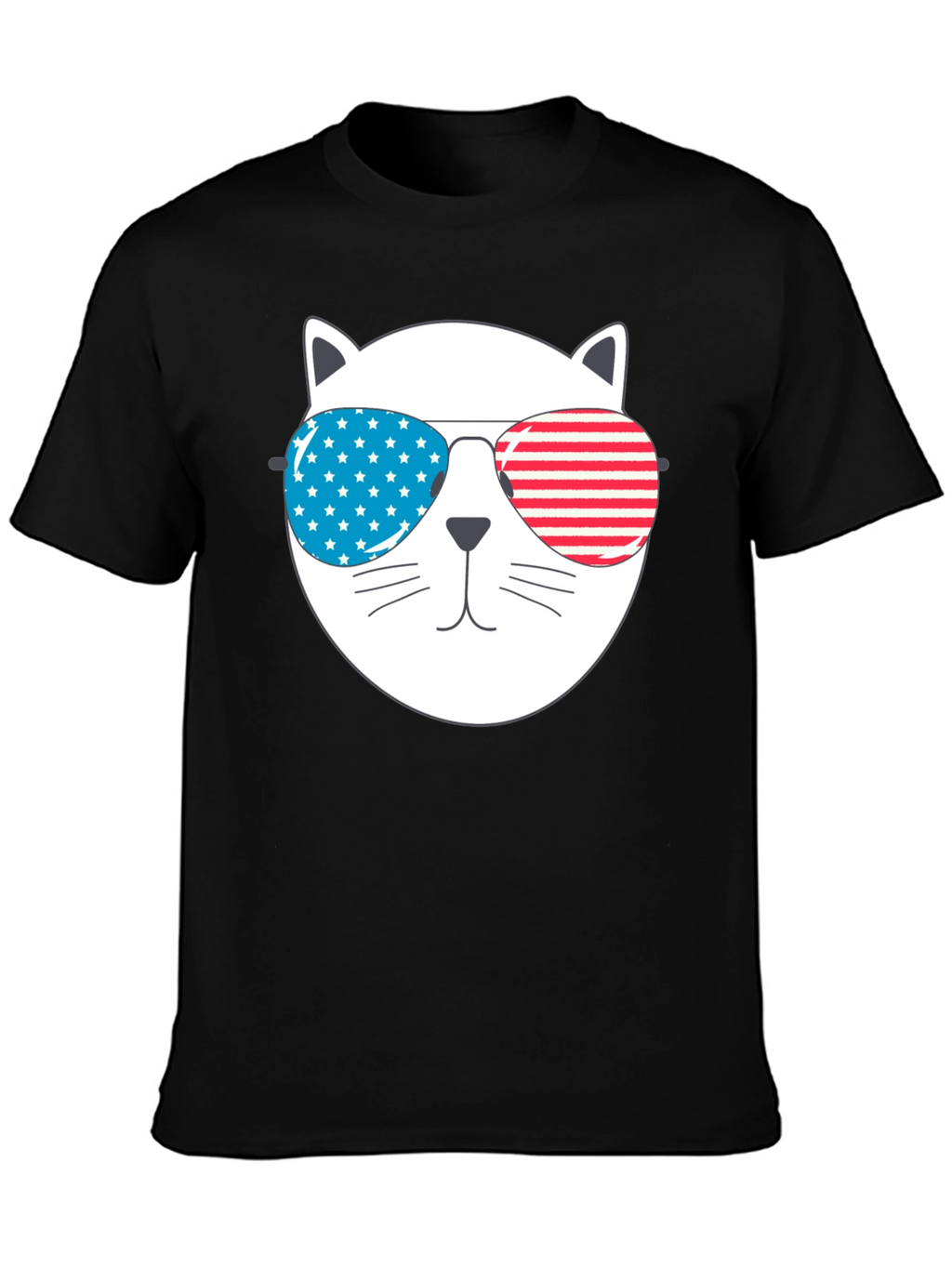 Patriotic Cat Sunglasses T-Shirt - USA Pride