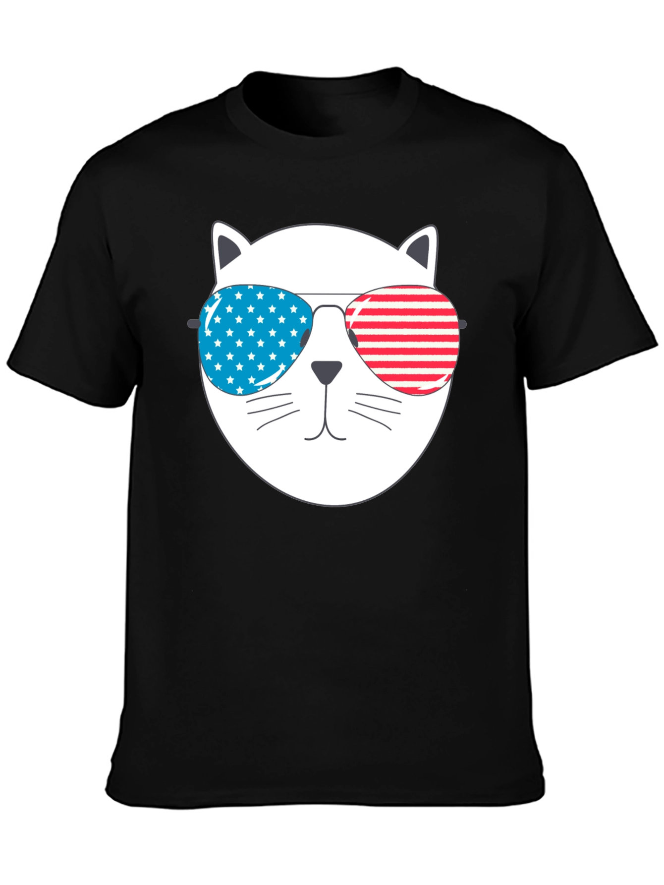 Patriotic Cat Sunglasses T-Shirt - USA Pride