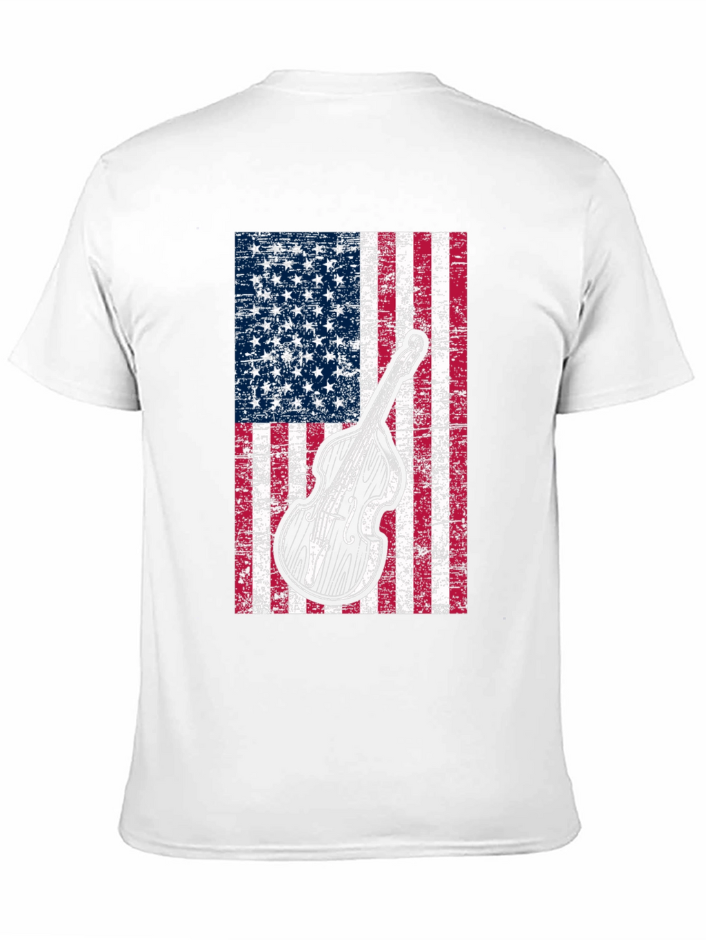 American Flag Bass Guitar Graphic T-Shirt