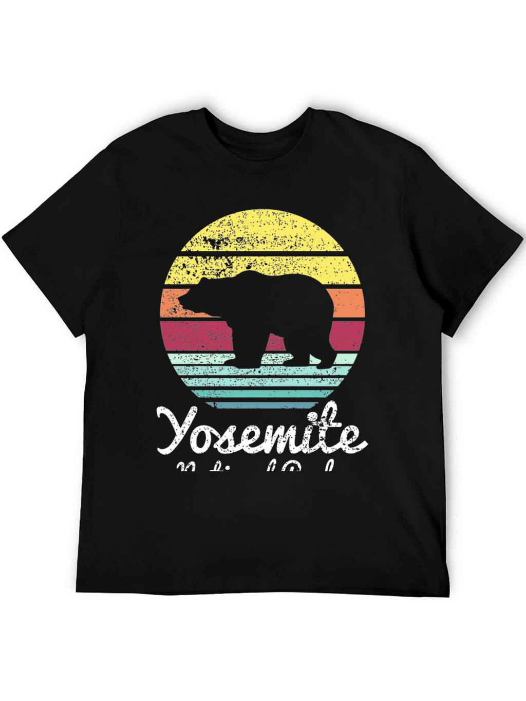 Yosemite Bear Sunset Graphic Tee - Retro Style