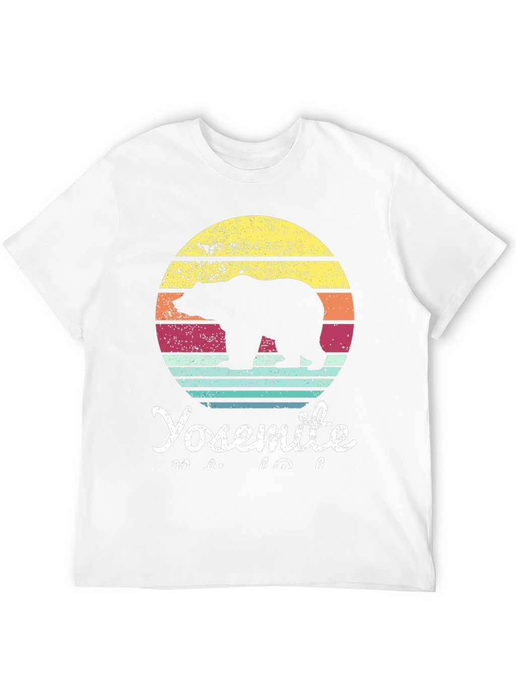 Yosemite Bear Sunset Graphic Tee - Retro Style