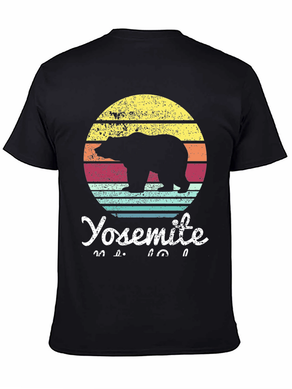 Yosemite Bear Sunset Graphic Tee - Retro Style