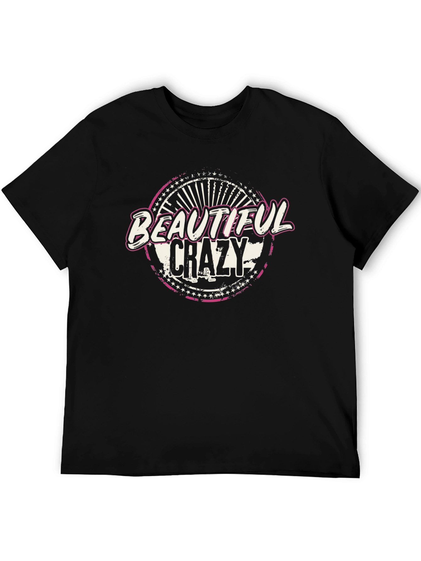 Beautiful Crazy Graphic T-Shirt - Black