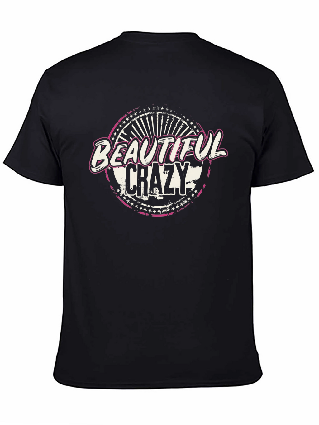 Beautiful Crazy Graphic T-Shirt - Black