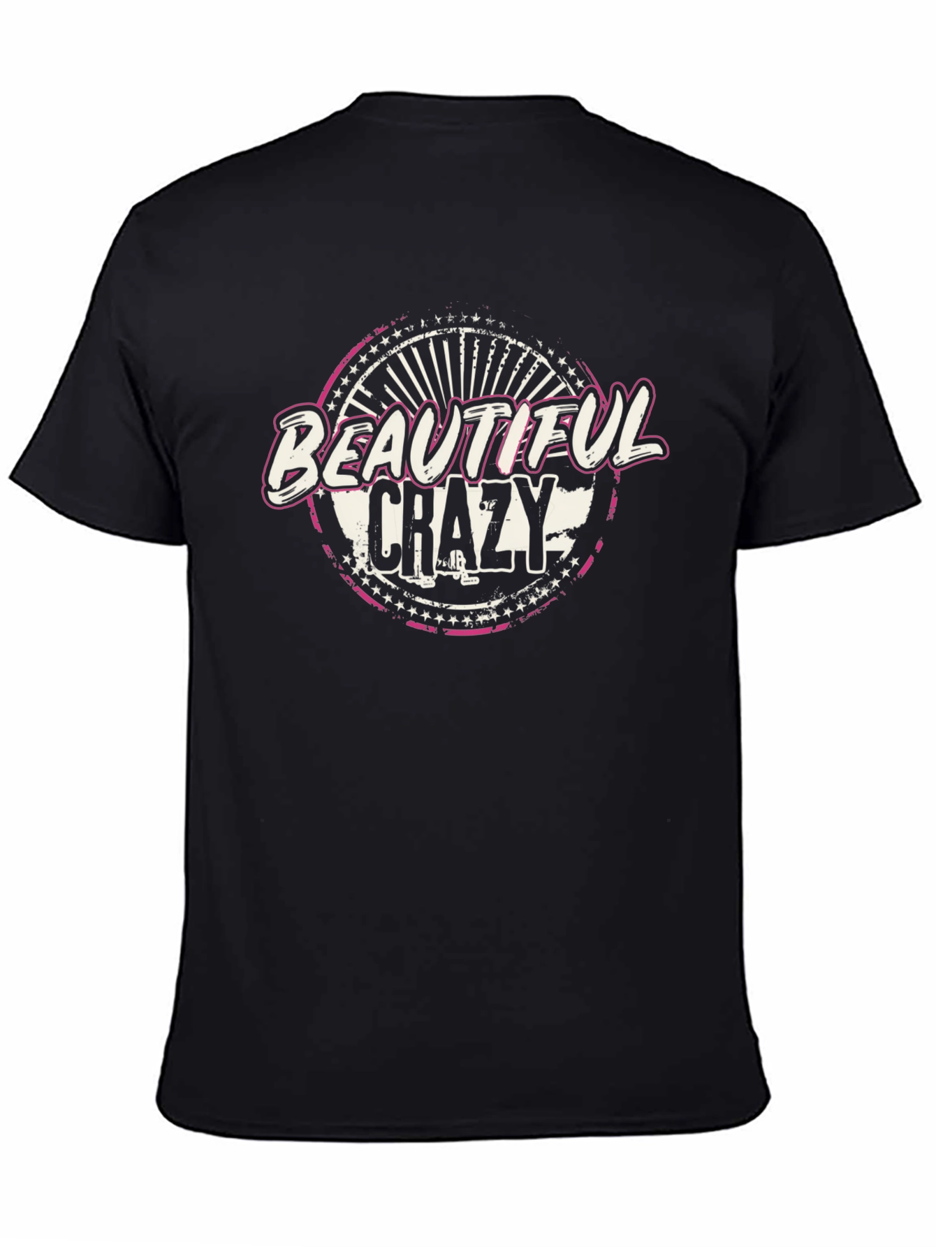Beautiful Crazy Graphic T-Shirt - Black