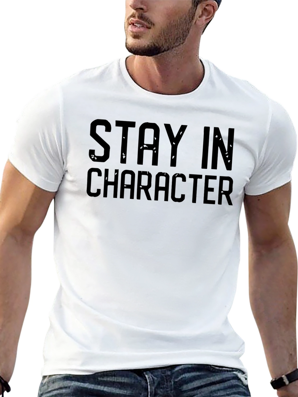 Stay In Character Graphic Tee - Black Cotton Shirt