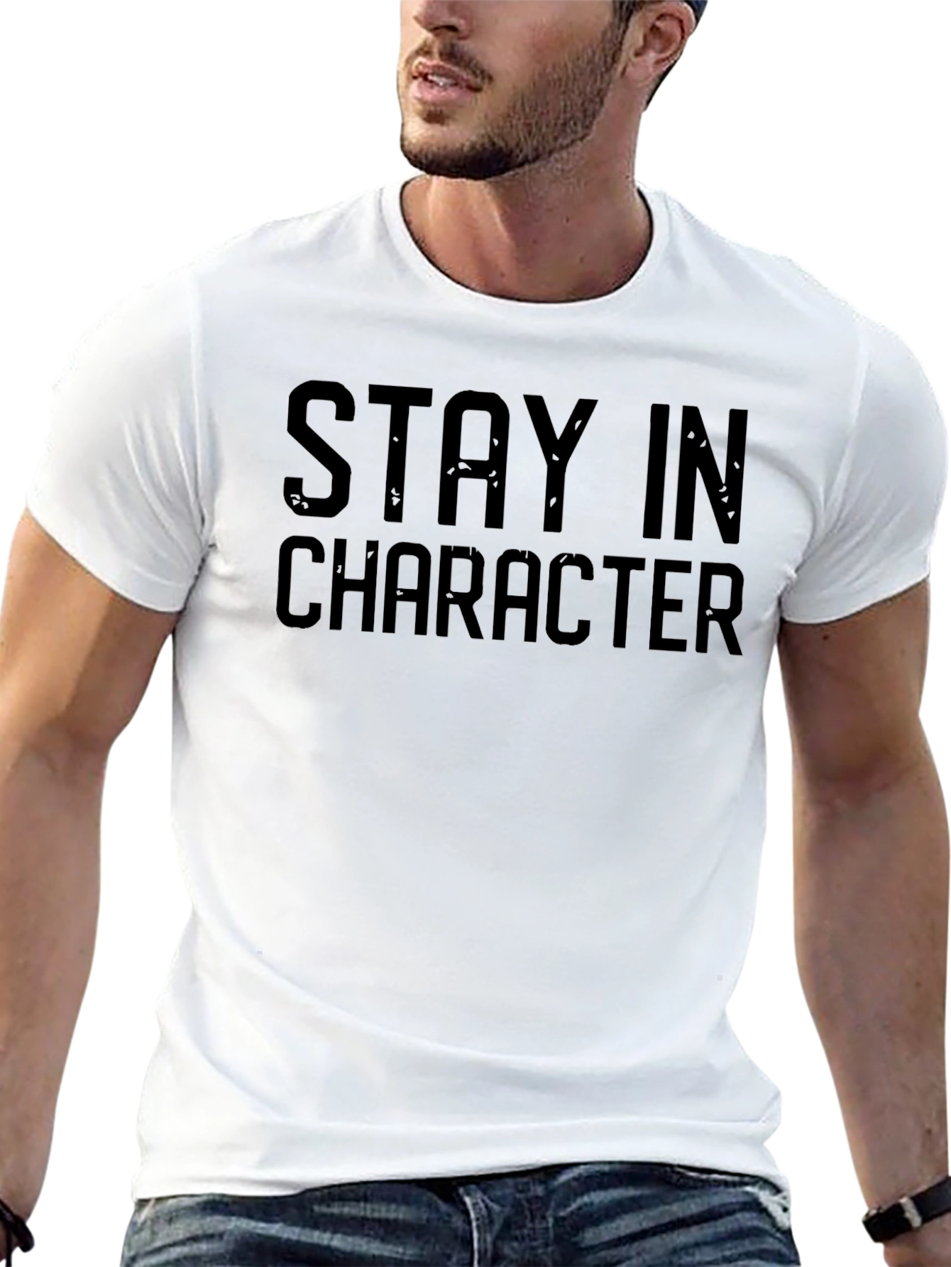 Stay In Character Graphic Tee - Black Cotton Shirt