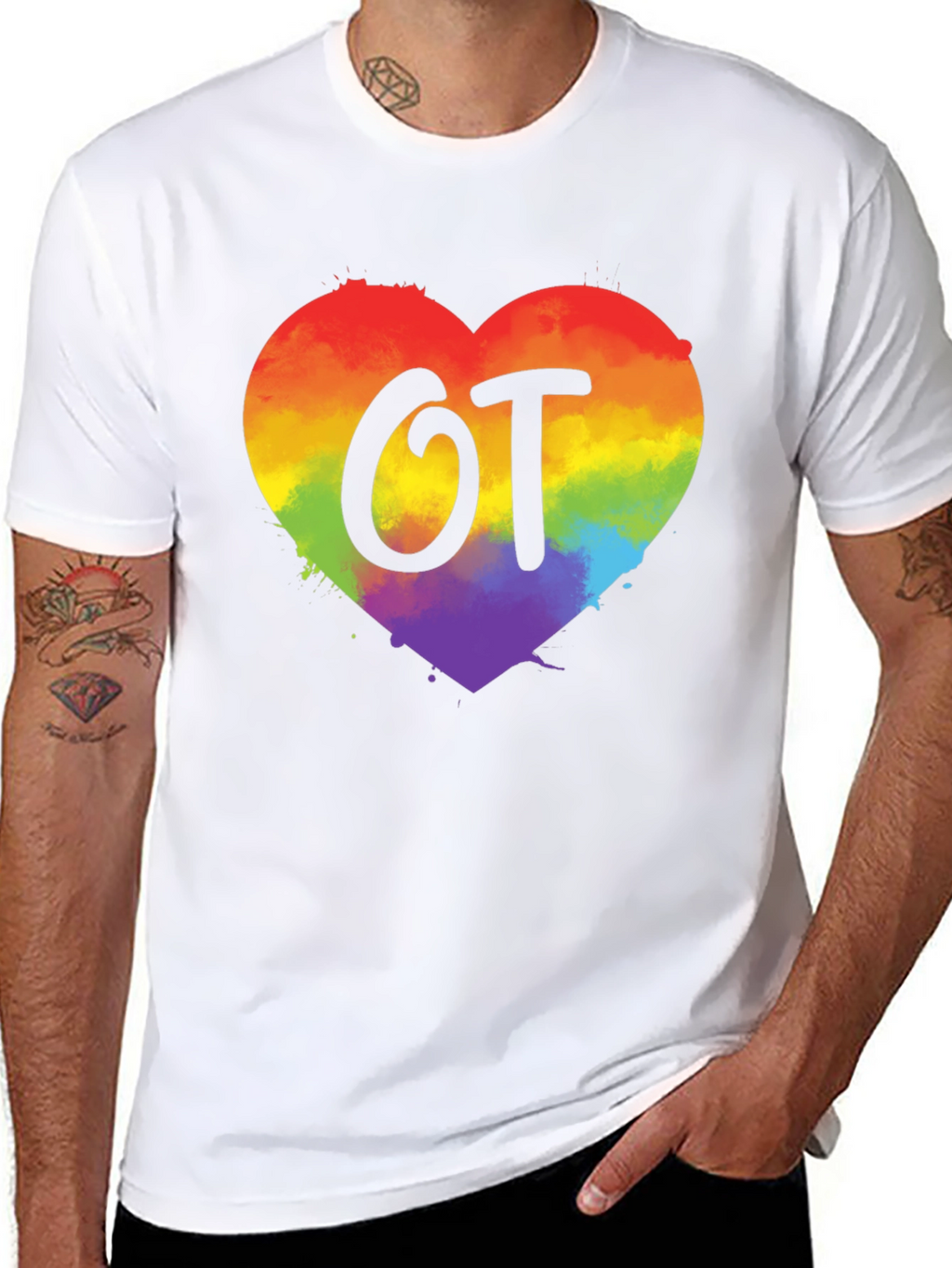 OT Rainbow Heart T-Shirt Occupational Therapy Gift