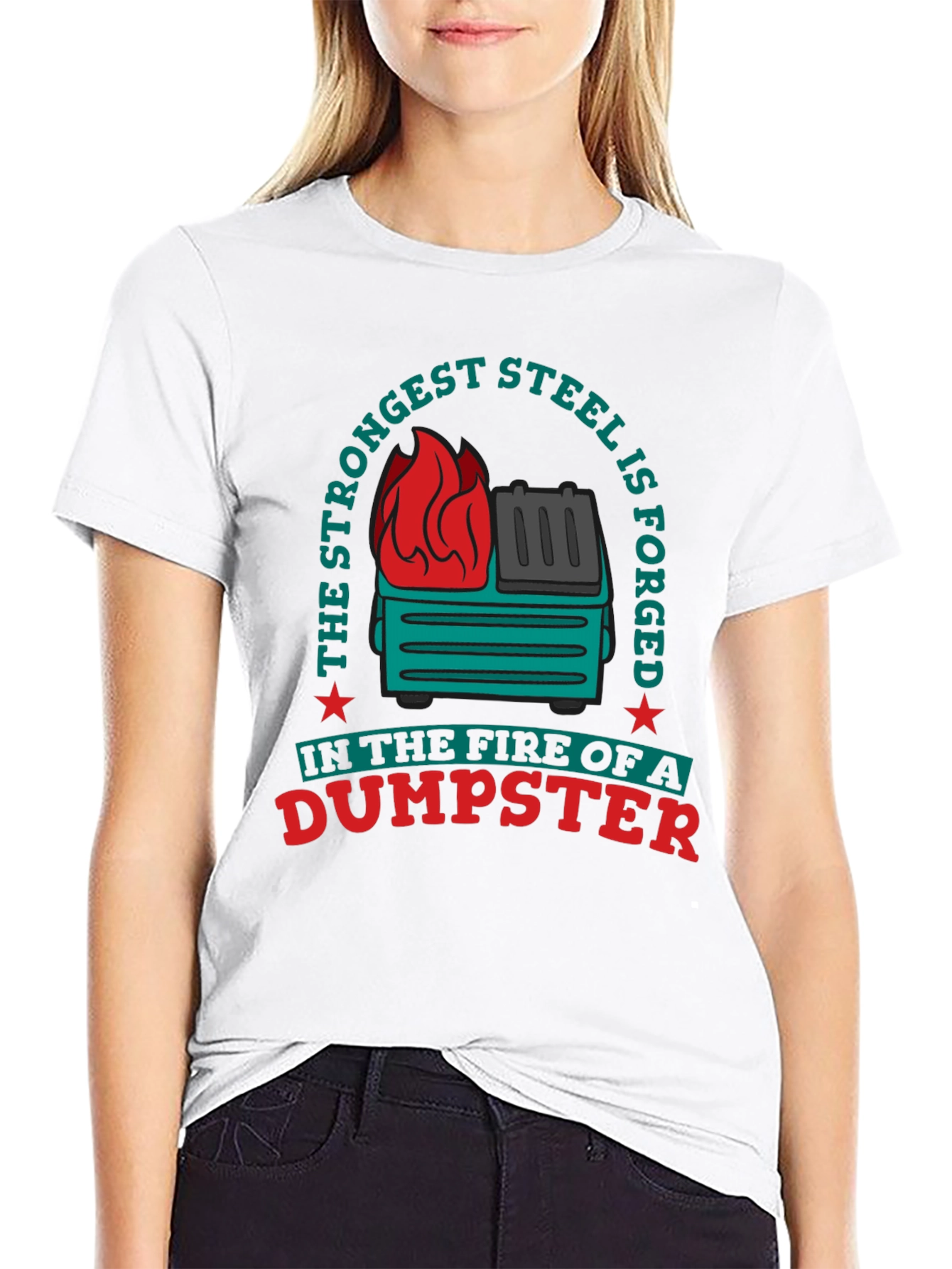 Strongest Steel Dumpster Fire Graphic Tee