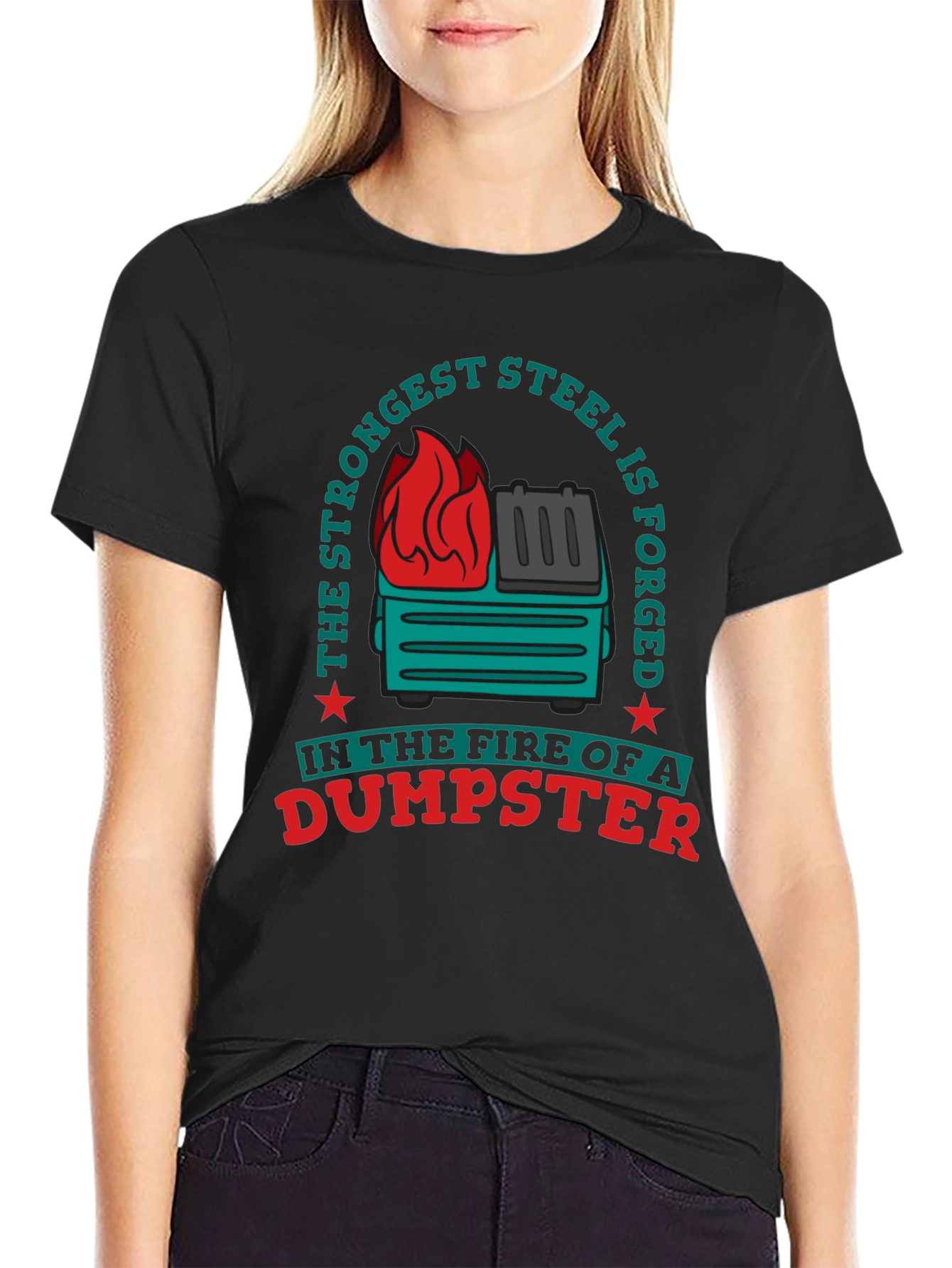 Strongest Steel Dumpster Fire Graphic Tee