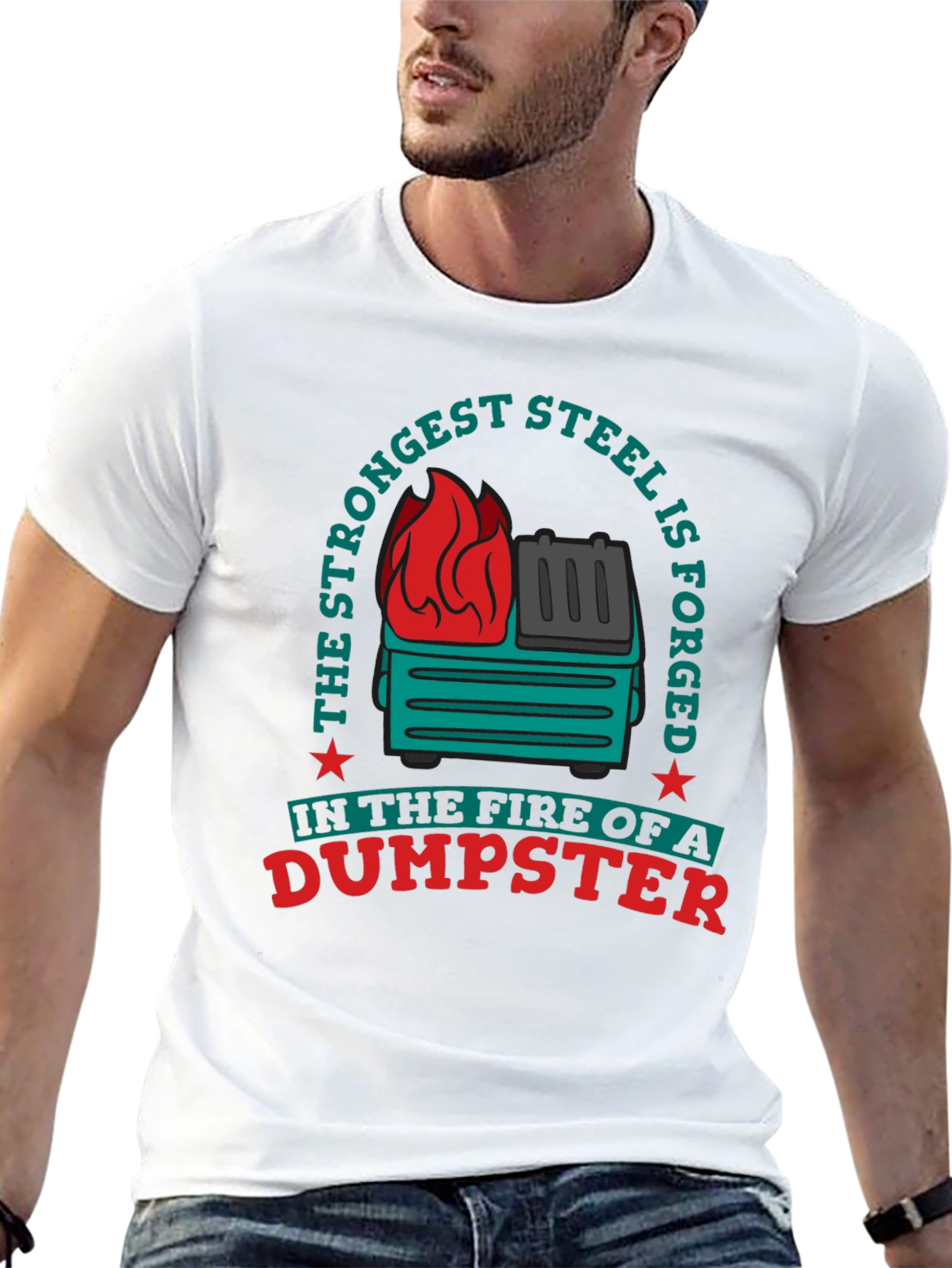 Strongest Steel Dumpster Fire Graphic Tee