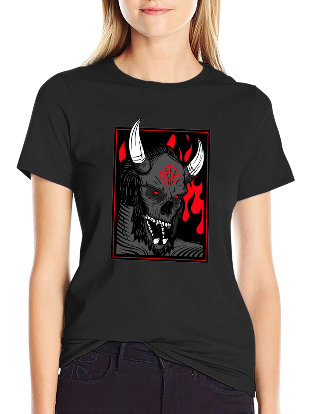Grim Reaper Graphic Print Black T-Shirt