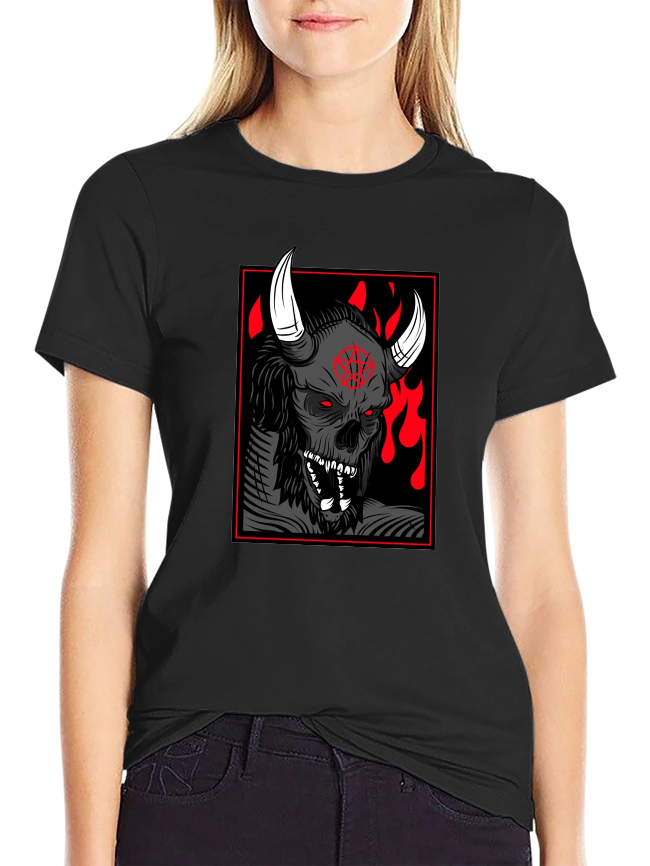 Grim Reaper Graphic Print Black T-Shirt