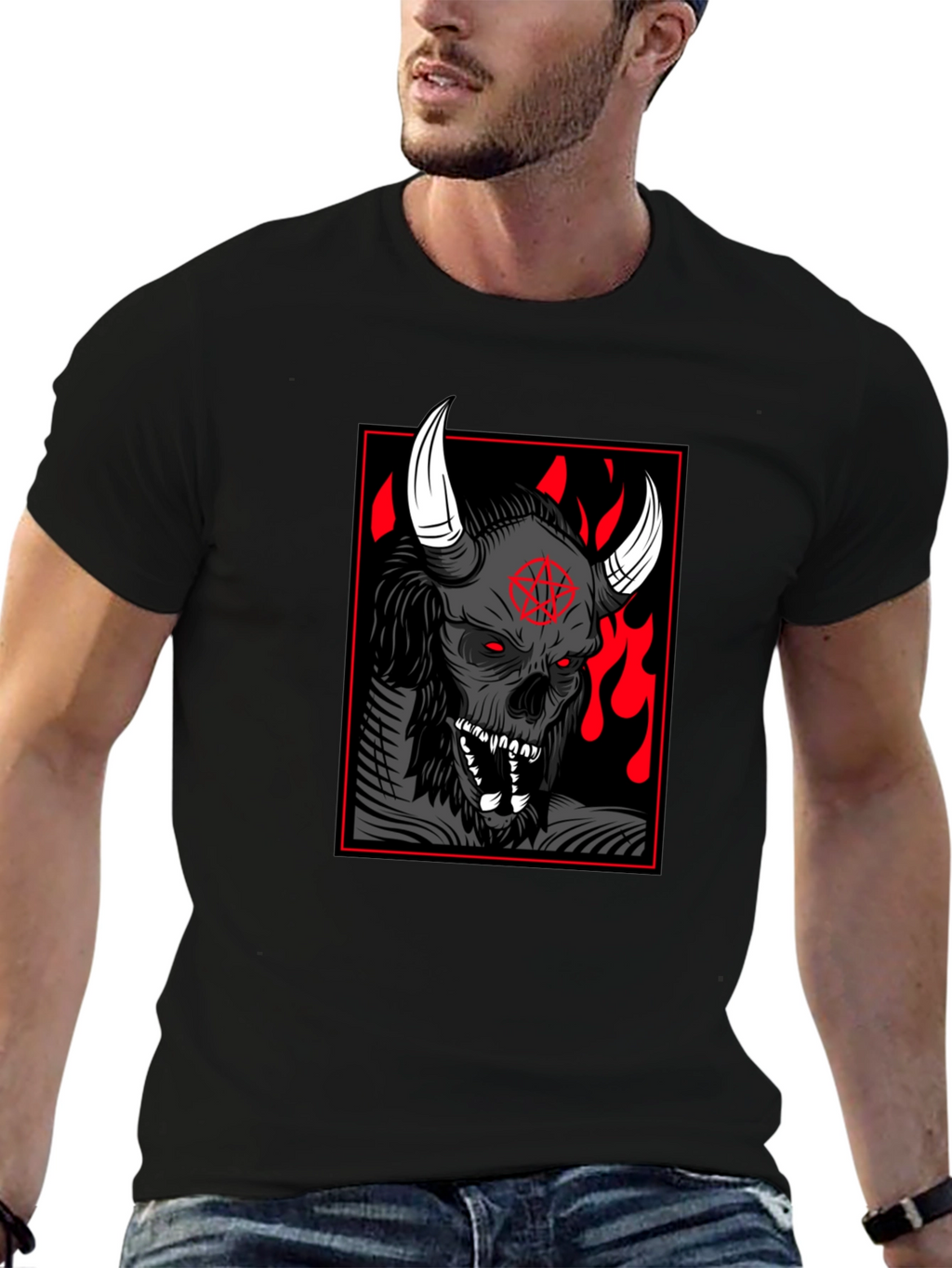 Grim Reaper Graphic Print Black T-Shirt