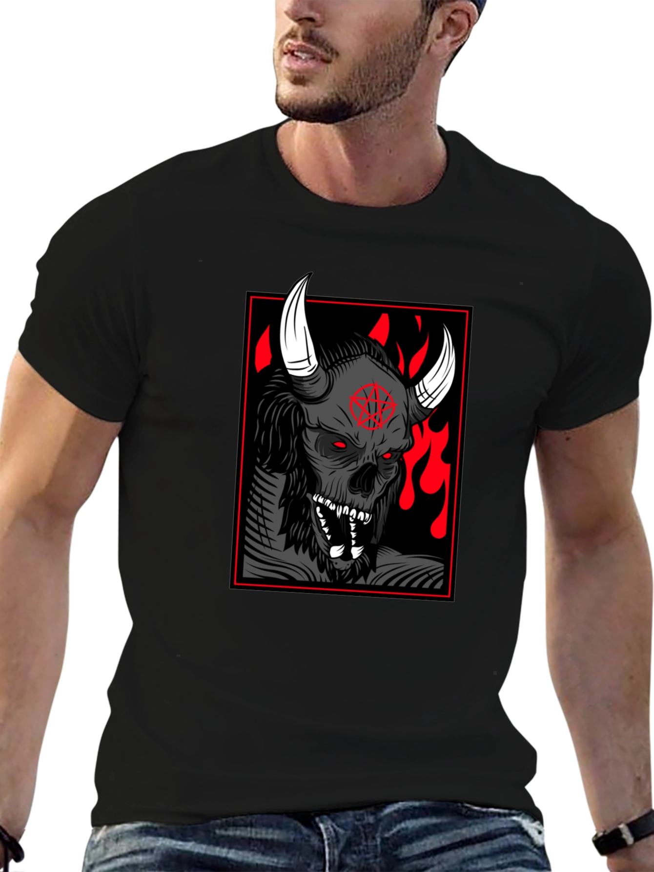 Grim Reaper Graphic Print Black T-Shirt