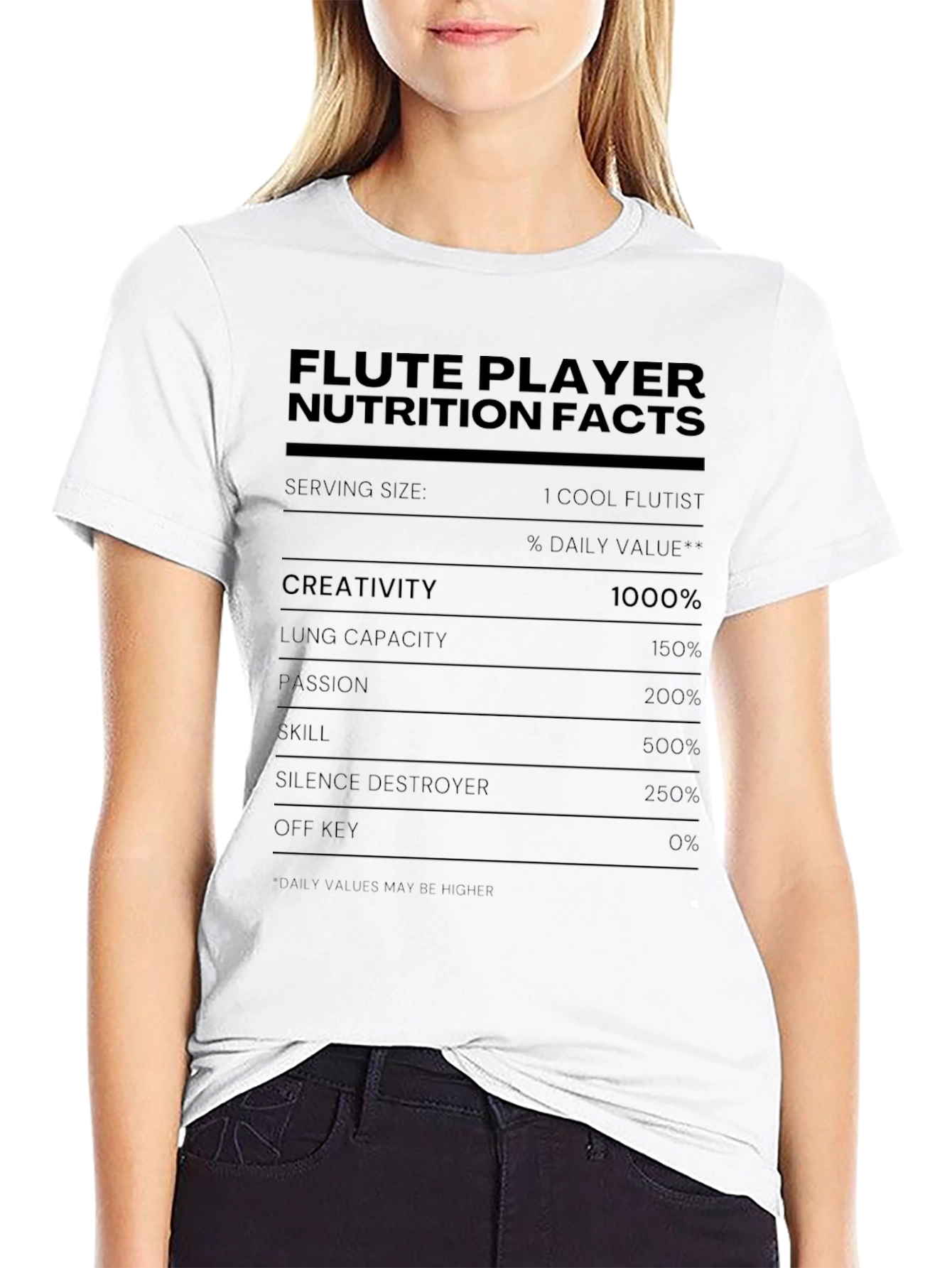 Flute Player Nutrition Facts Novelty T-Shirt