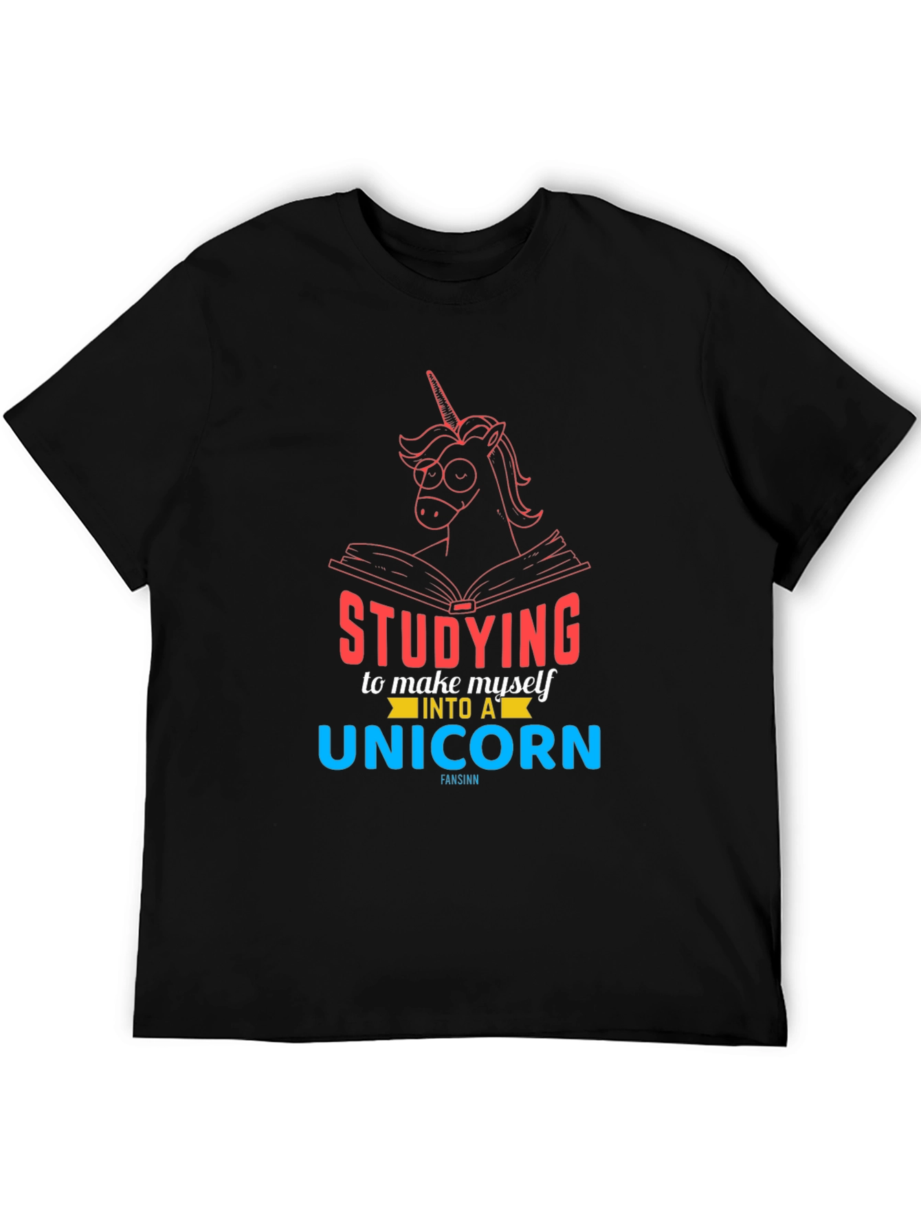 Studying to Be a Unicorn Black Graphic Tee