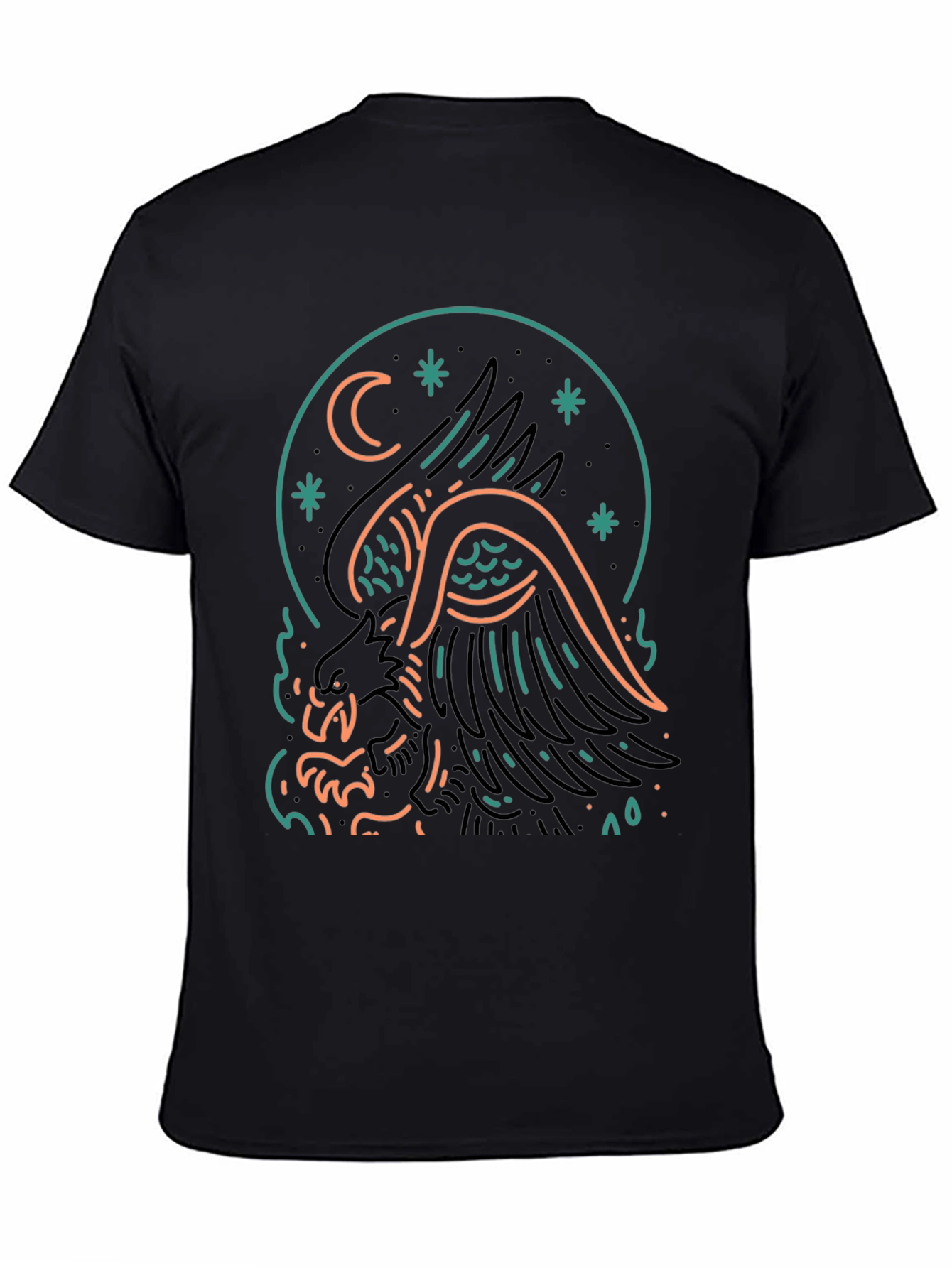 Mystic Griffin Graphic Tee - Black Cotton T-Shirt