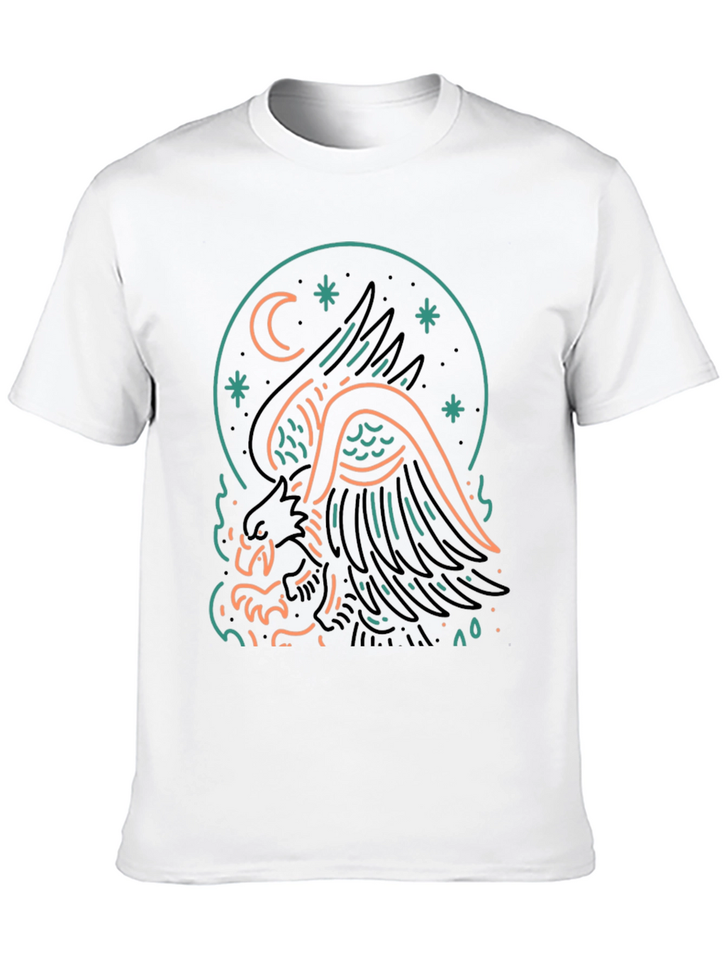 Mystic Griffin Graphic Tee - Black Cotton T-Shirt