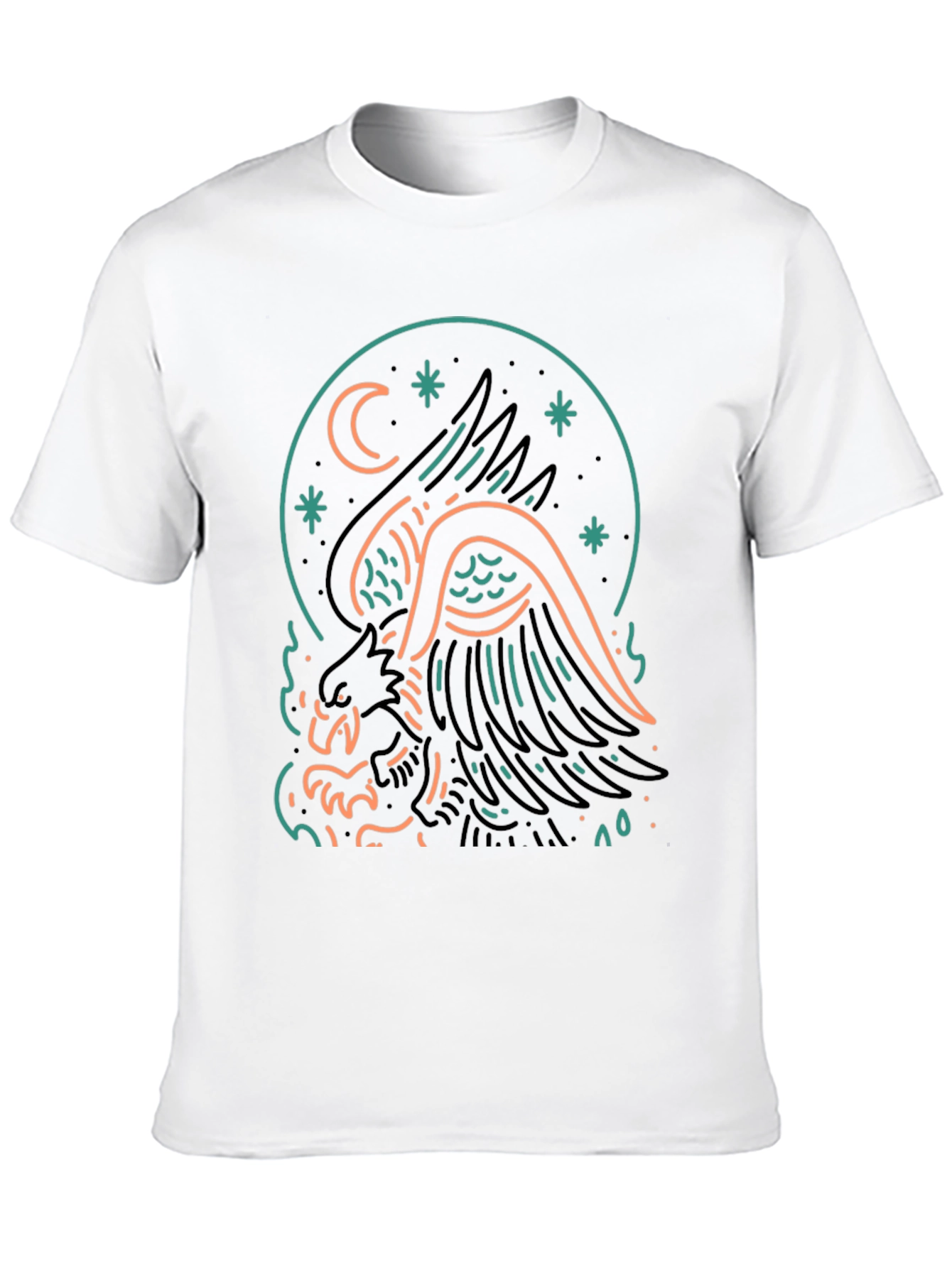 Mystic Griffin Graphic Tee - Black Cotton T-Shirt