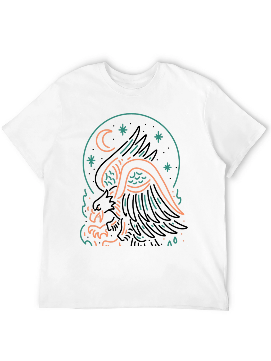 Mystic Griffin Graphic Tee - Black Cotton T-Shirt