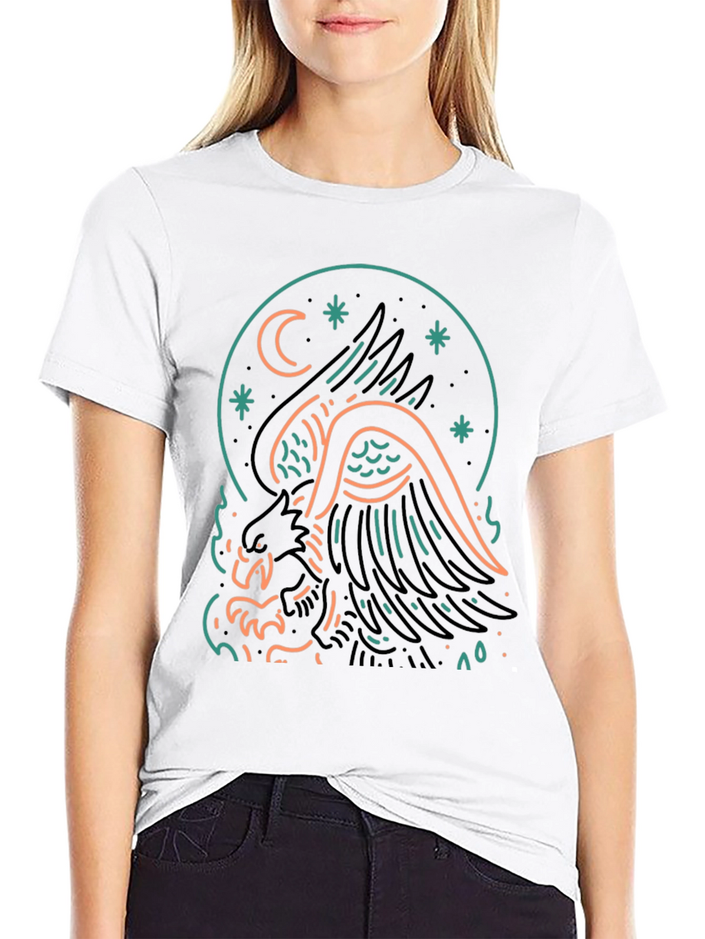 Mystic Griffin Graphic Tee - Black Cotton T-Shirt