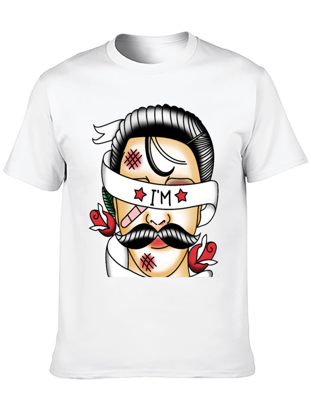 Retro Tattoo Style Graphic T-Shirt - Black