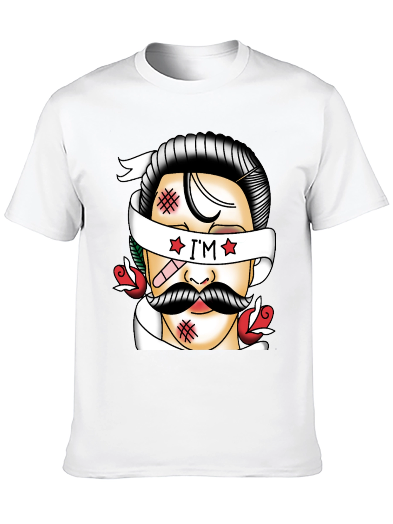 Retro Tattoo Style Graphic T-Shirt - Black