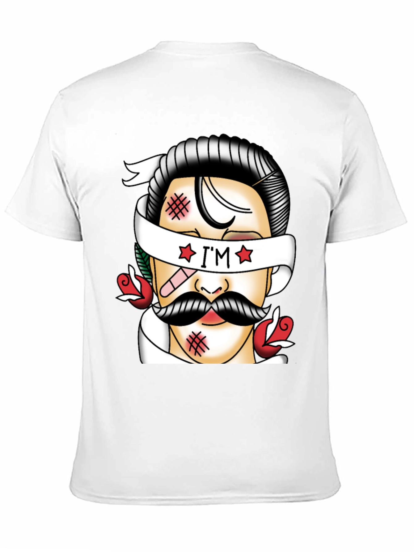 Retro Tattoo Style Graphic T-Shirt - Black