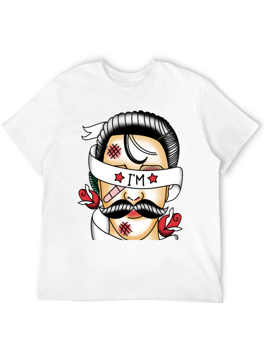 Retro Tattoo Style Graphic T-Shirt - Black