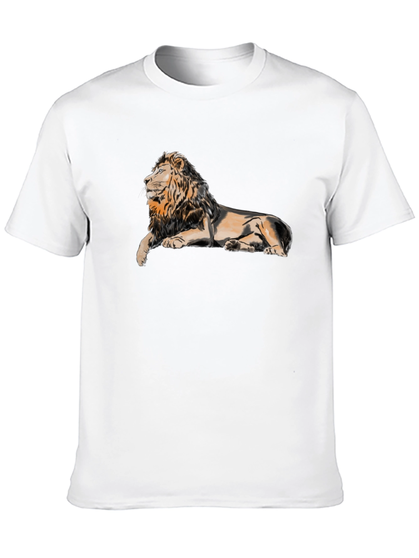 Lion Graphic Print T-Shirt - Black