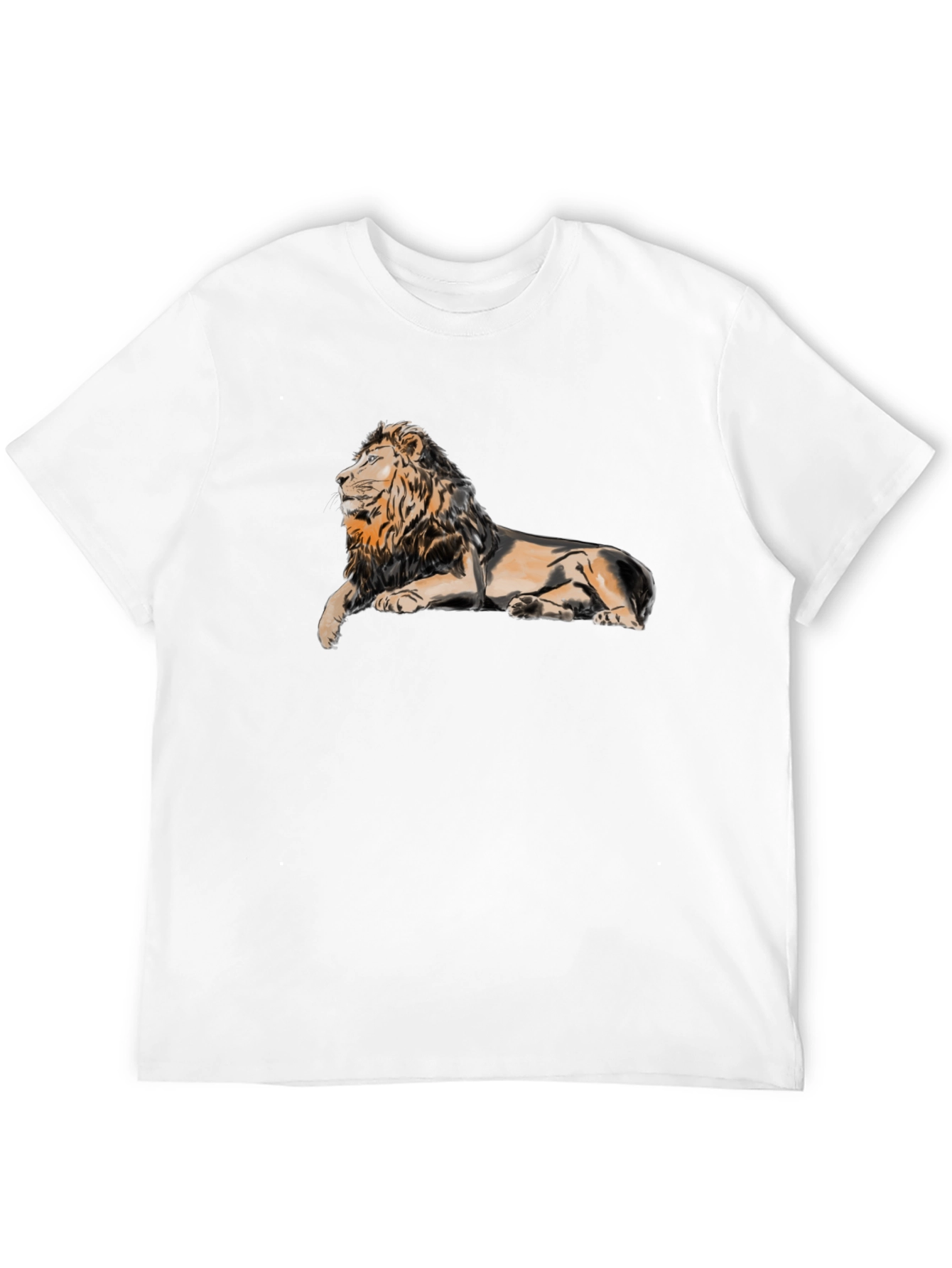 Lion Graphic Print T-Shirt - Black