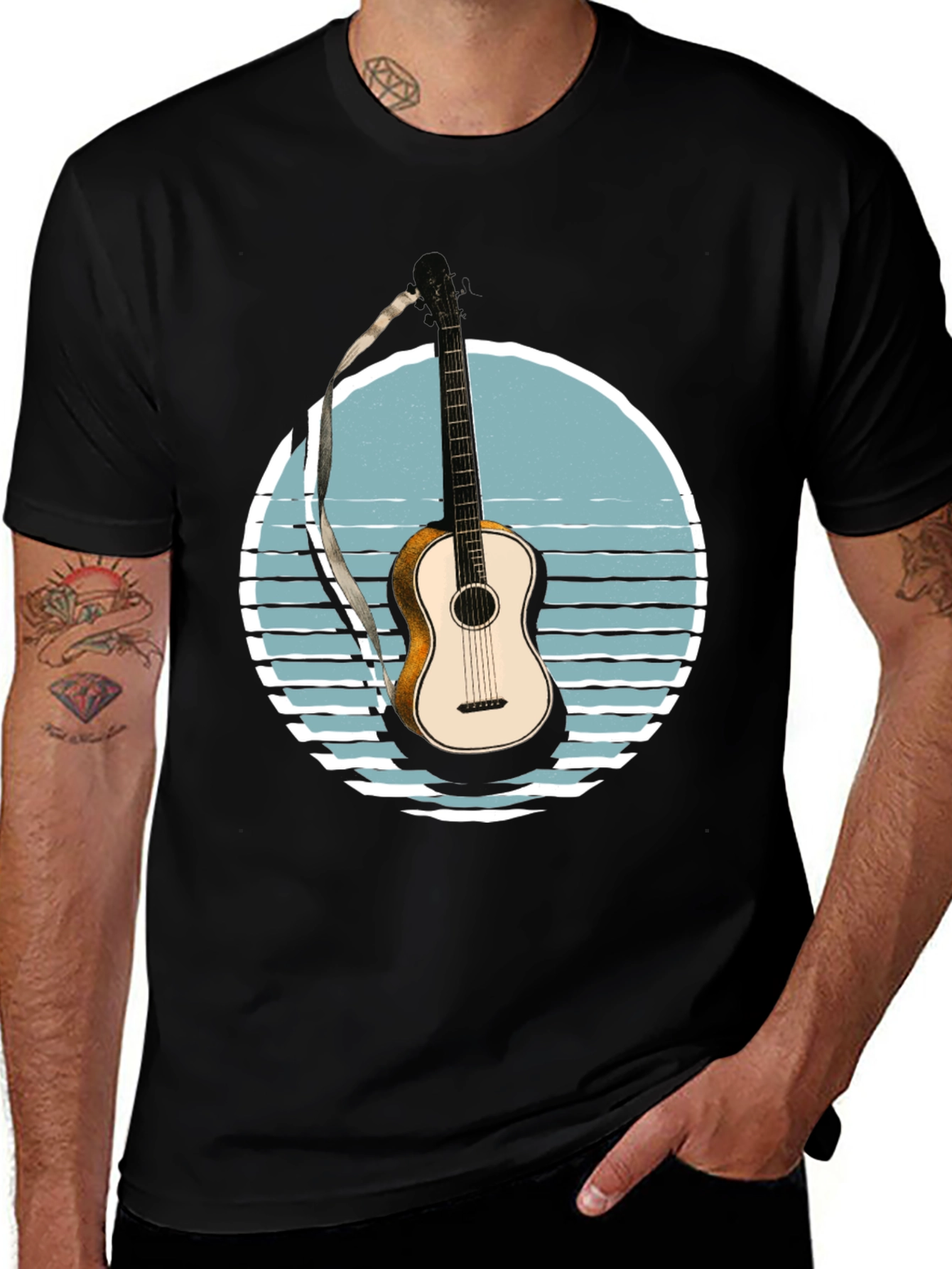 Guitar Sunset Graphic T-Shirt