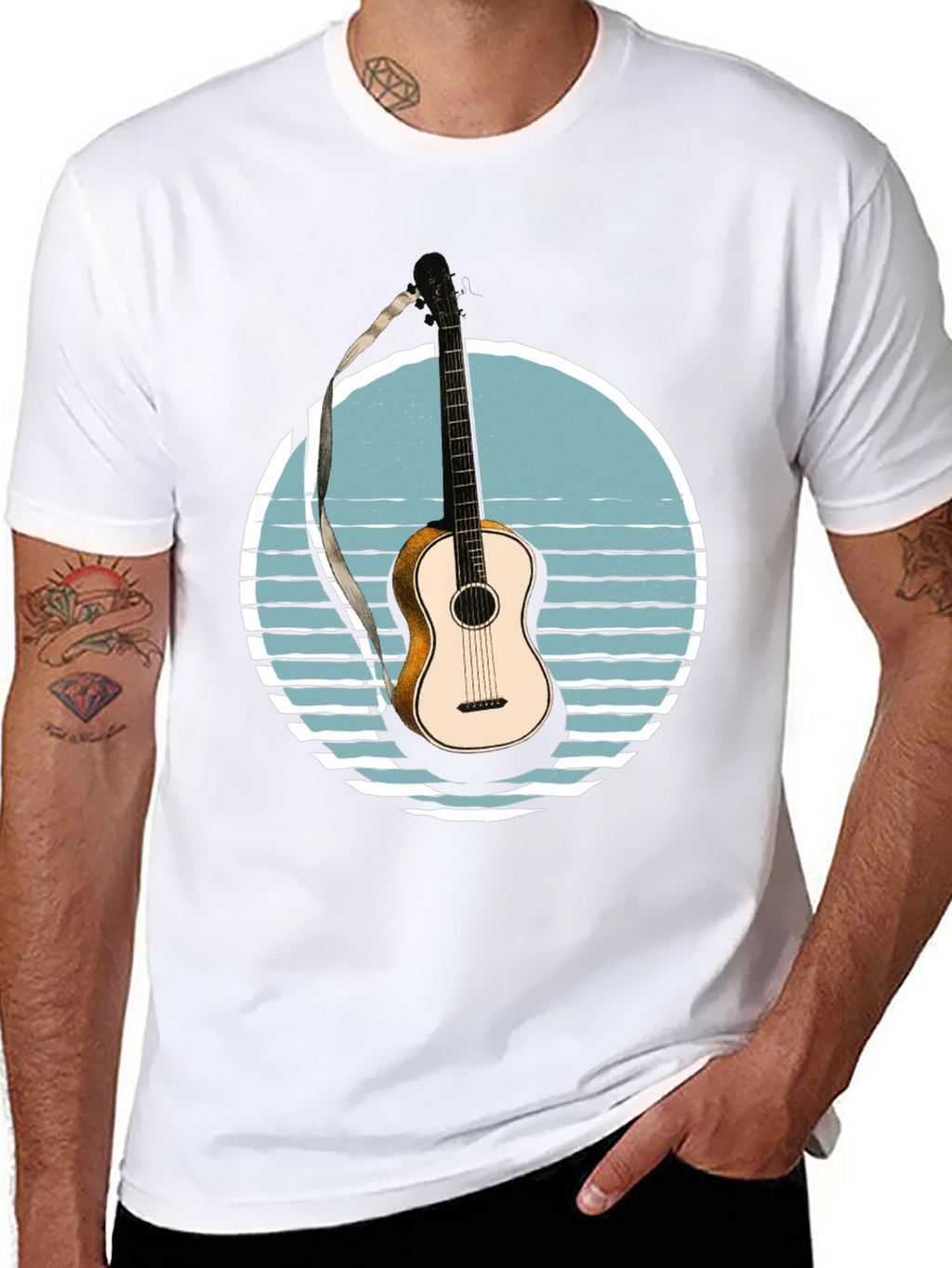 Guitar Sunset Graphic T-Shirt