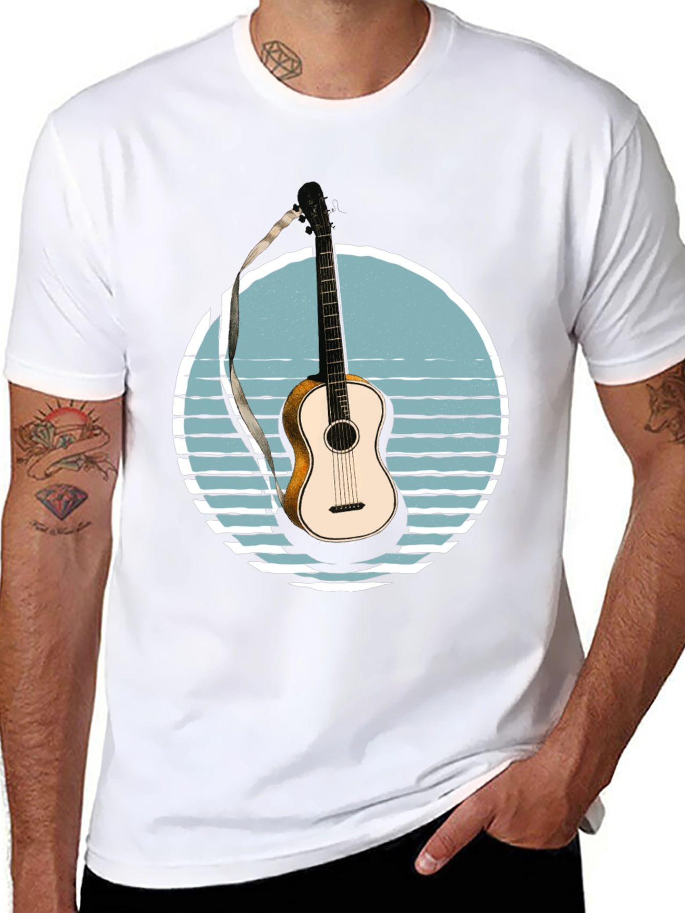 Guitar Sunset Graphic T-Shirt