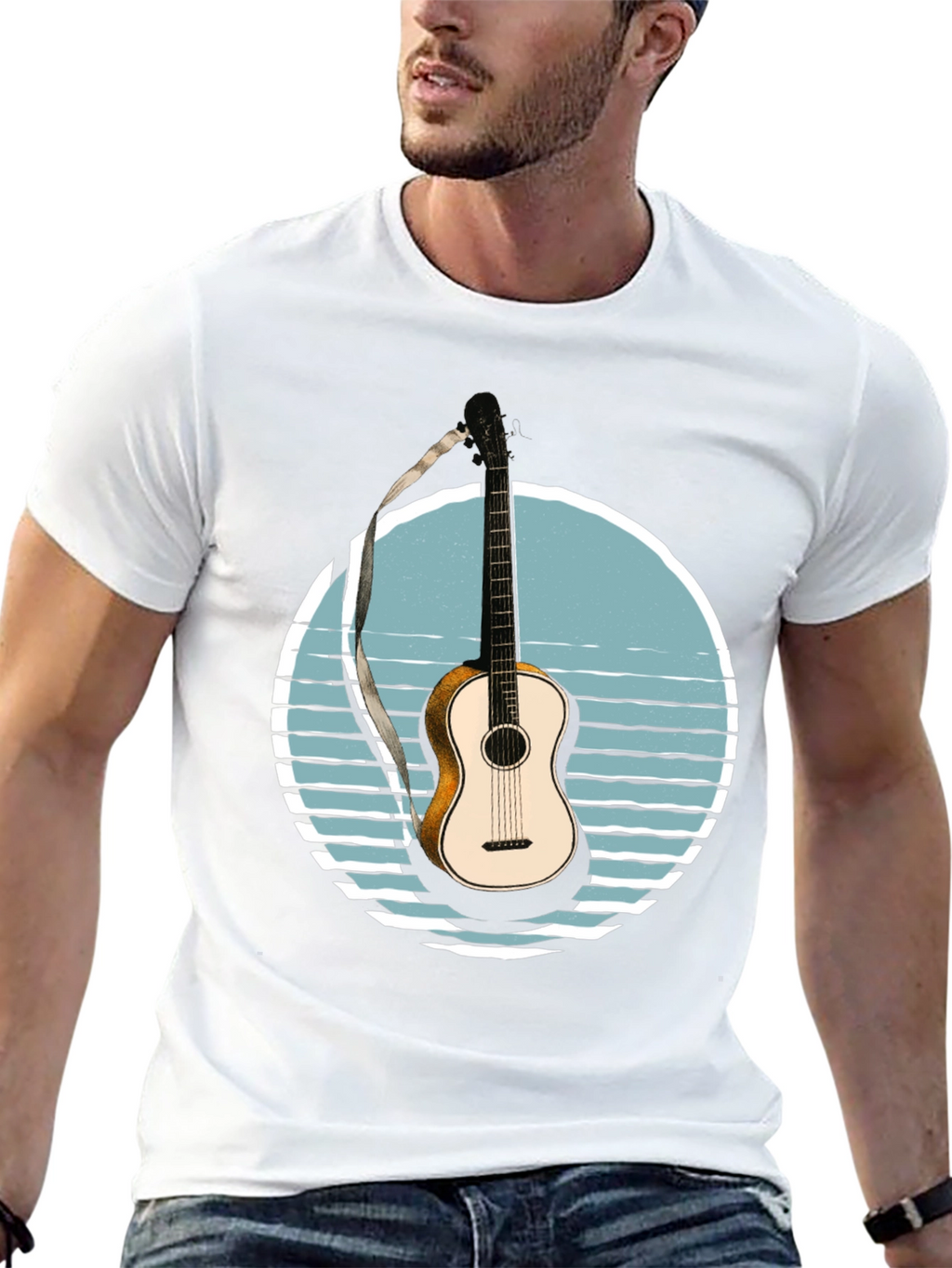 Guitar Sunset Graphic T-Shirt