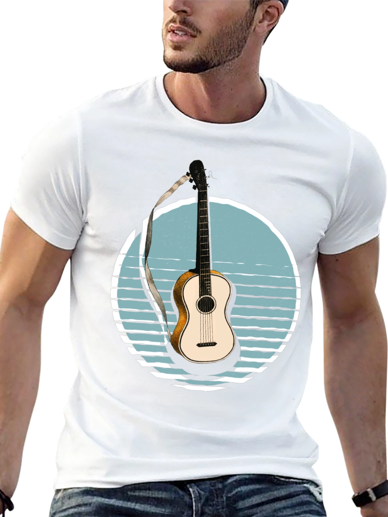 Guitar Sunset Graphic T-Shirt
