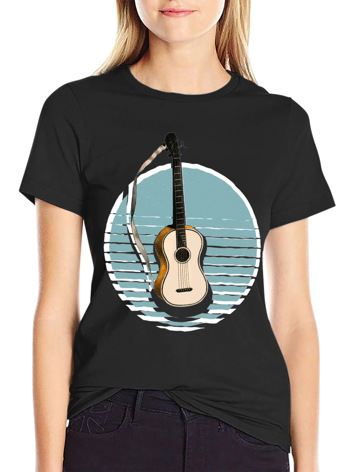 Guitar Sunset Graphic T-Shirt