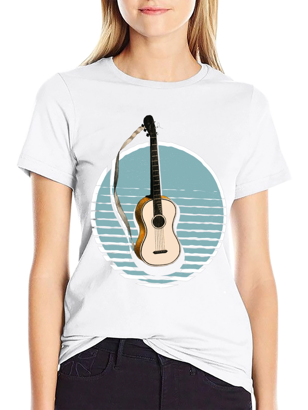 Guitar Sunset Graphic T-Shirt