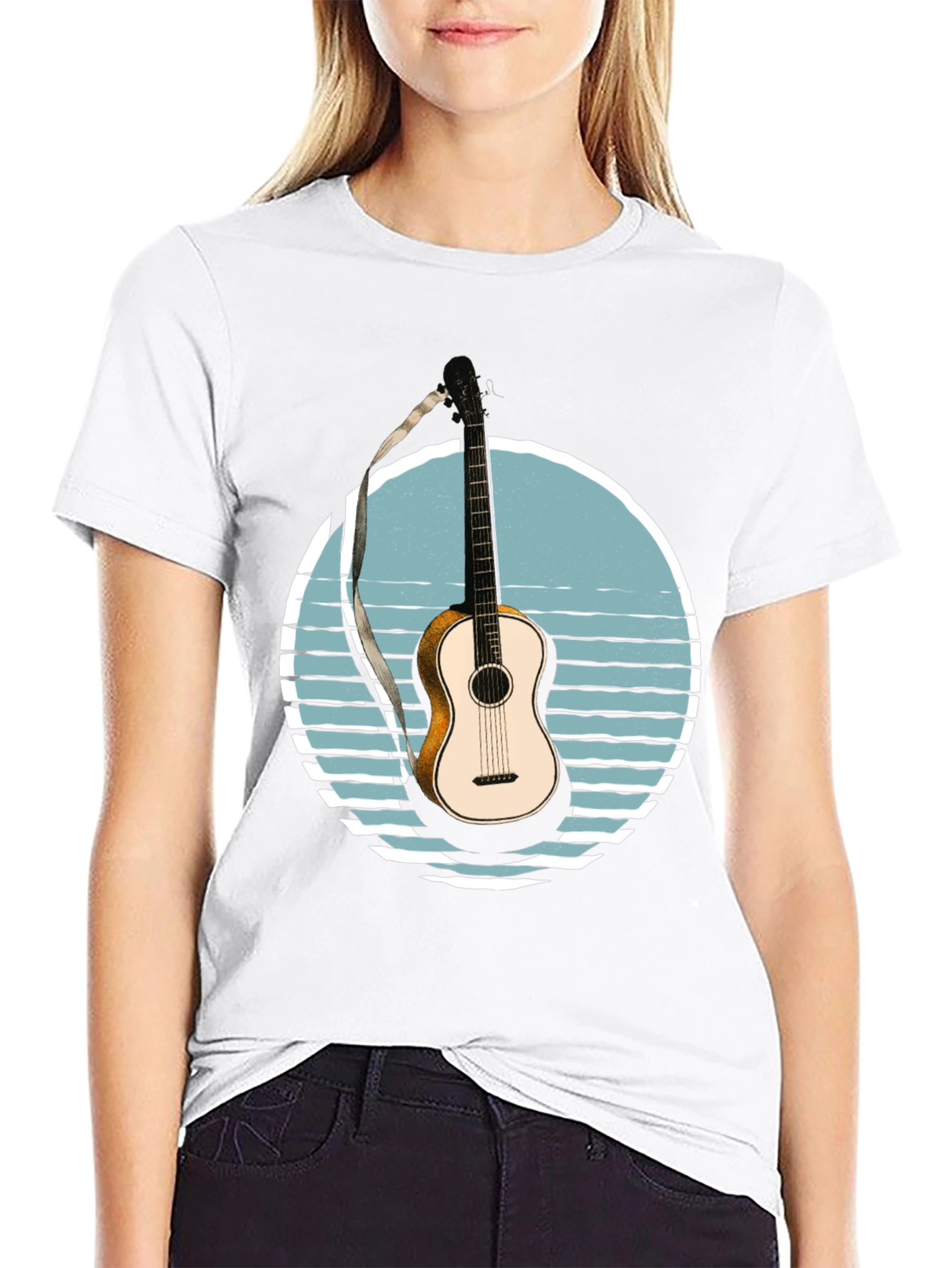 Guitar Sunset Graphic T-Shirt