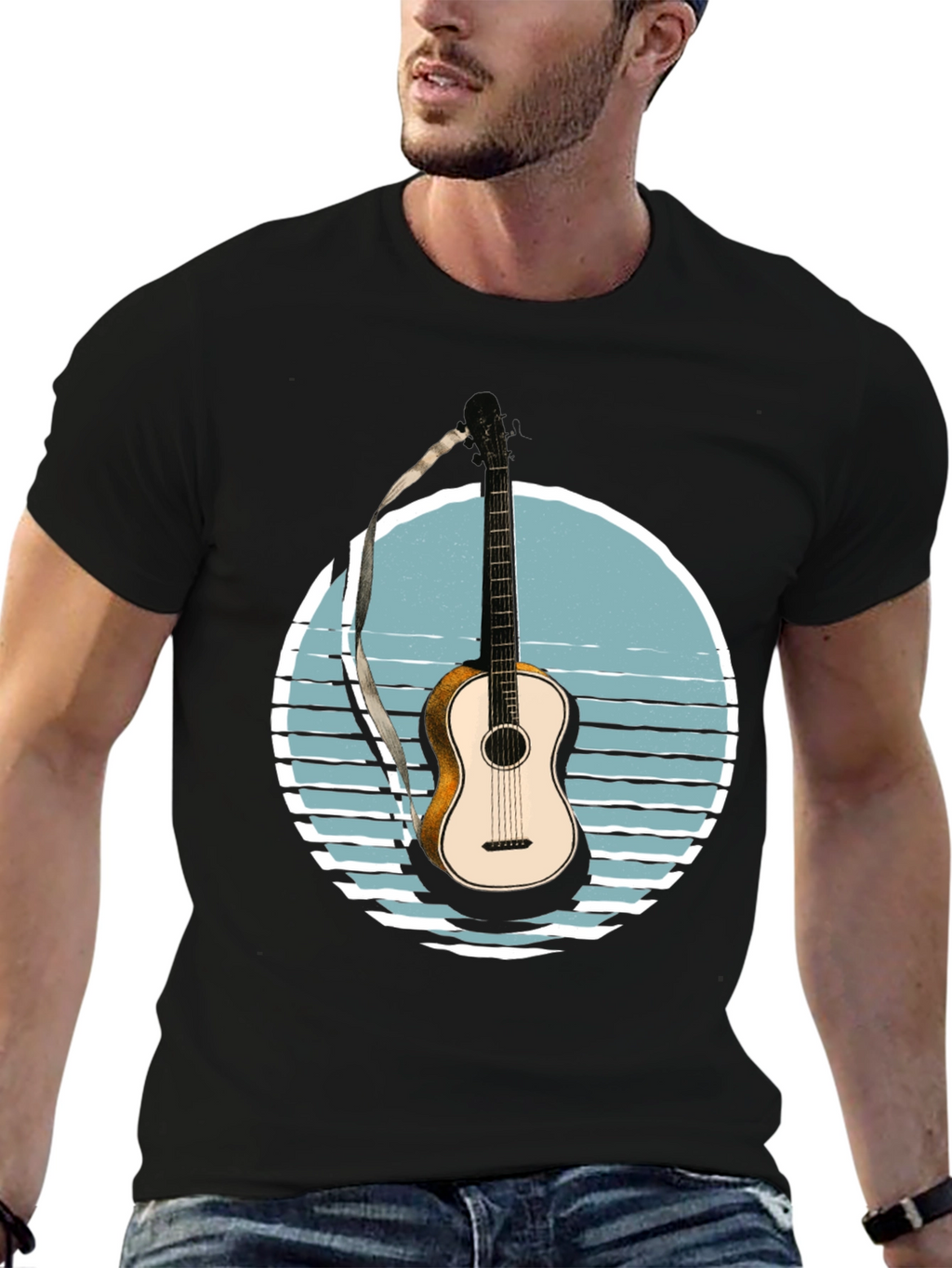 Guitar Sunset Graphic T-Shirt